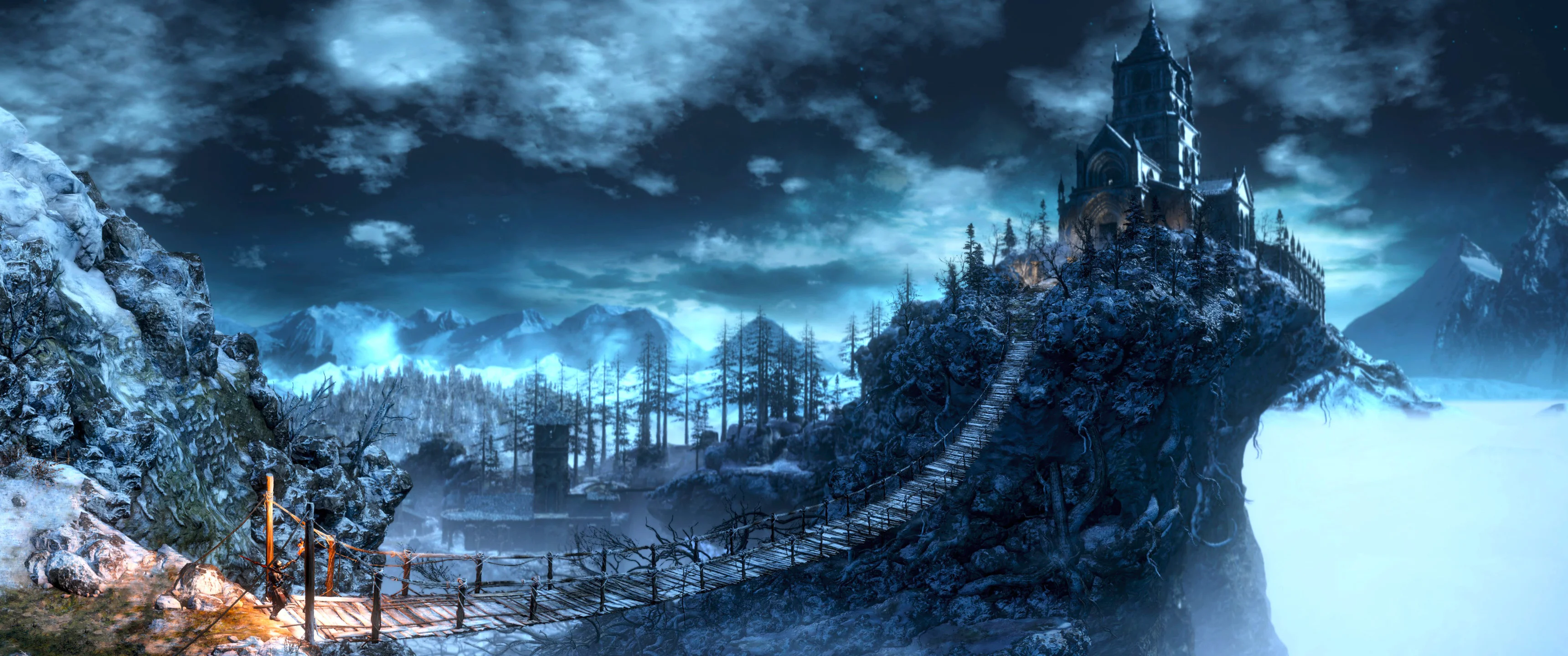 Video Game – Dark Souls III Castle Rope Bridge Night Wallpaper