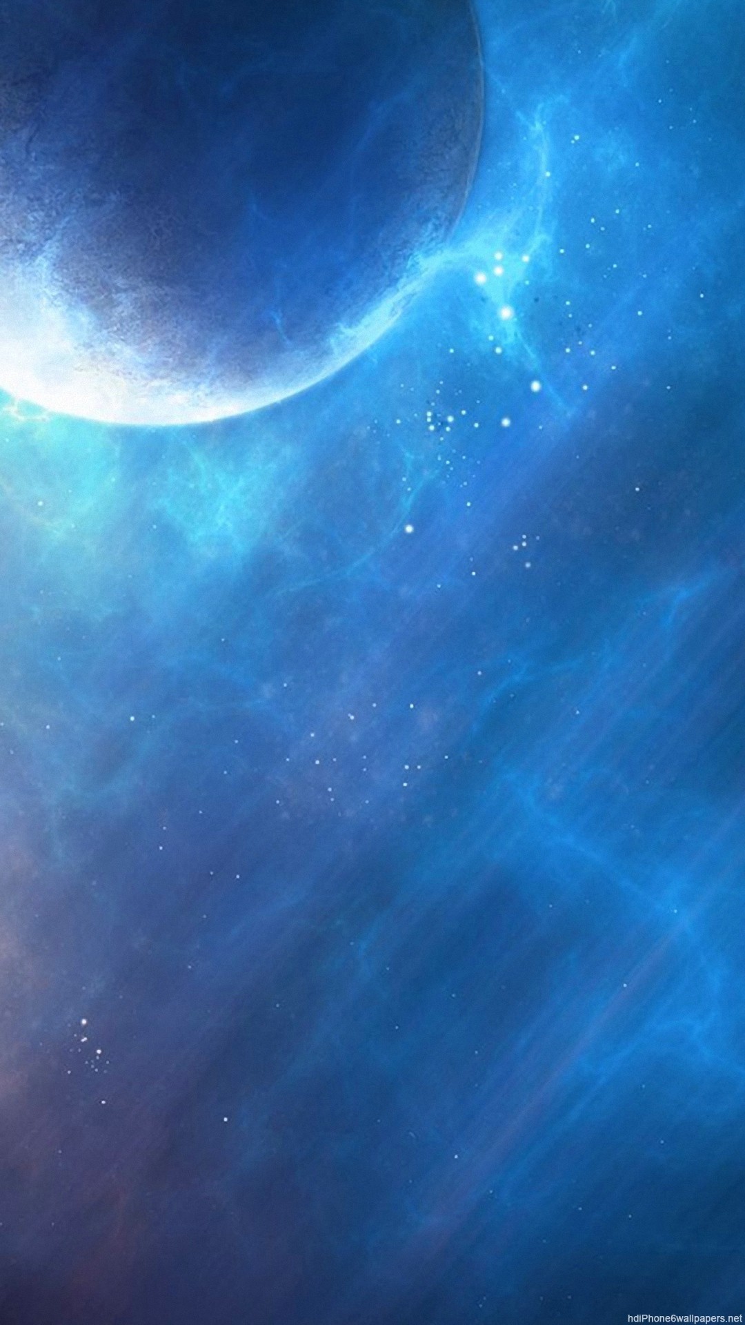 Beautiful blue space planet iPhone 6 wallpapers HD – 6 Plus backgrounds