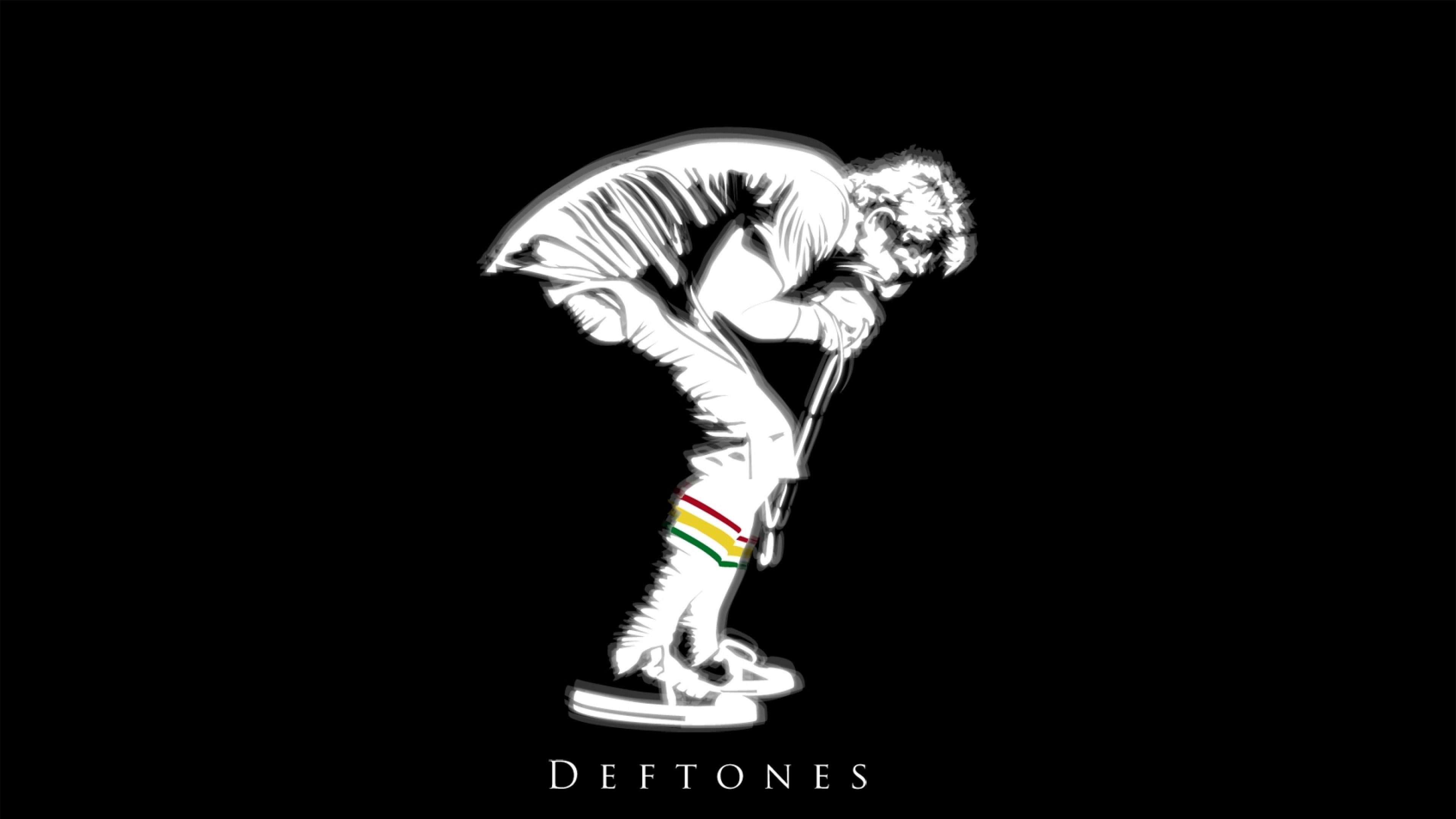 Wallpaper deftones, background, silhouette, singer, microphone