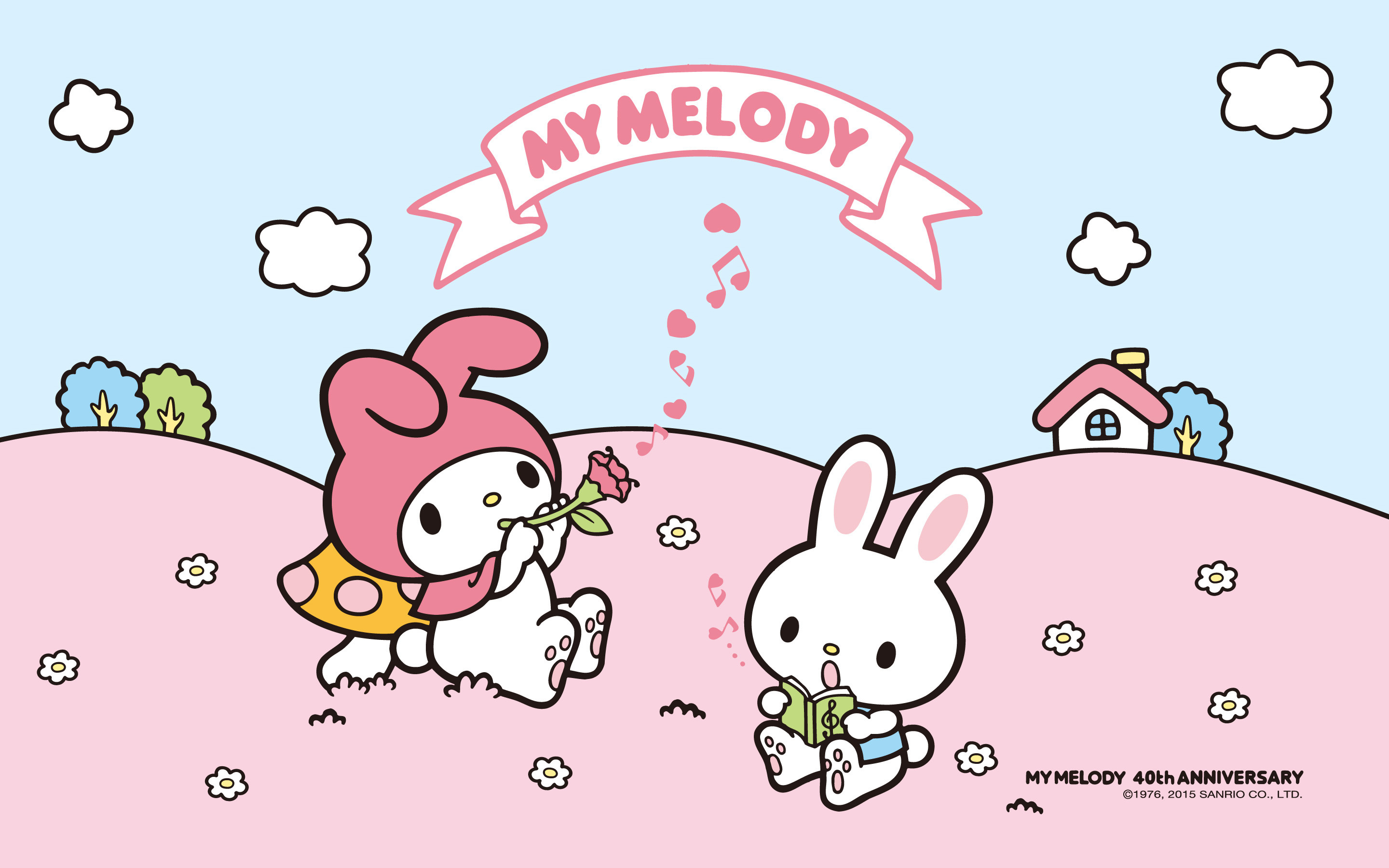 My Melody Pink Blue Music Background – A super cute desktop background from Sanrio – My Melody Pink Blue Music Background Click the image to view the