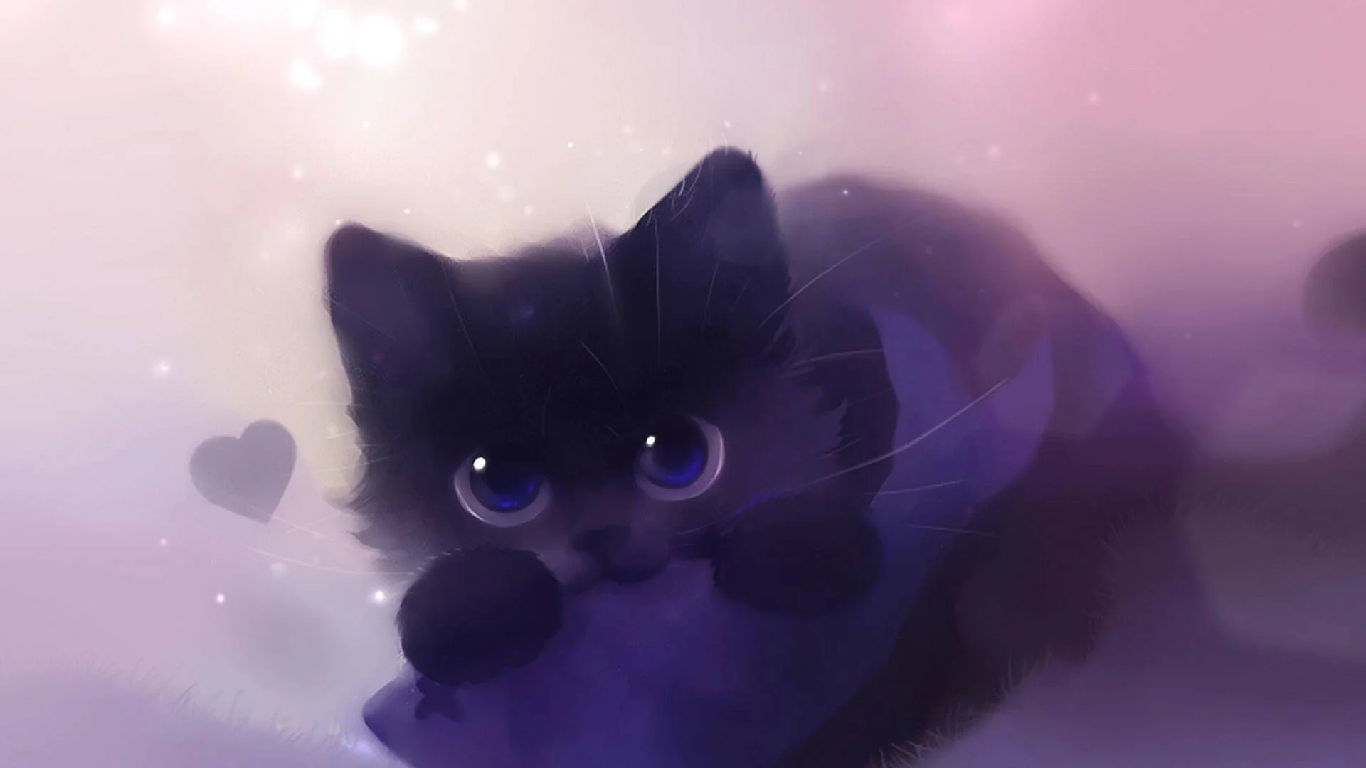 Hd pics photos cute black cat 2d animated hd quality desktop background wallpaper