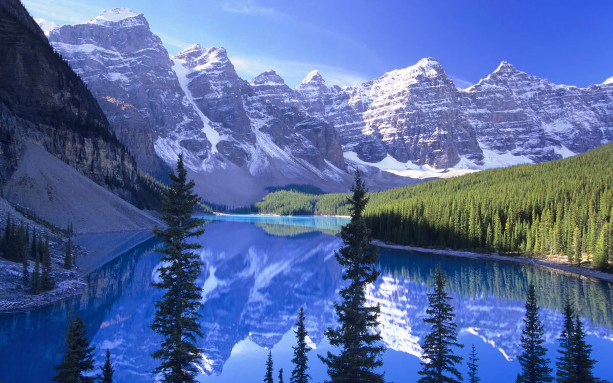 Free Microsoft Screensavers Winter Scene Blue, lakes, landscape, mountains