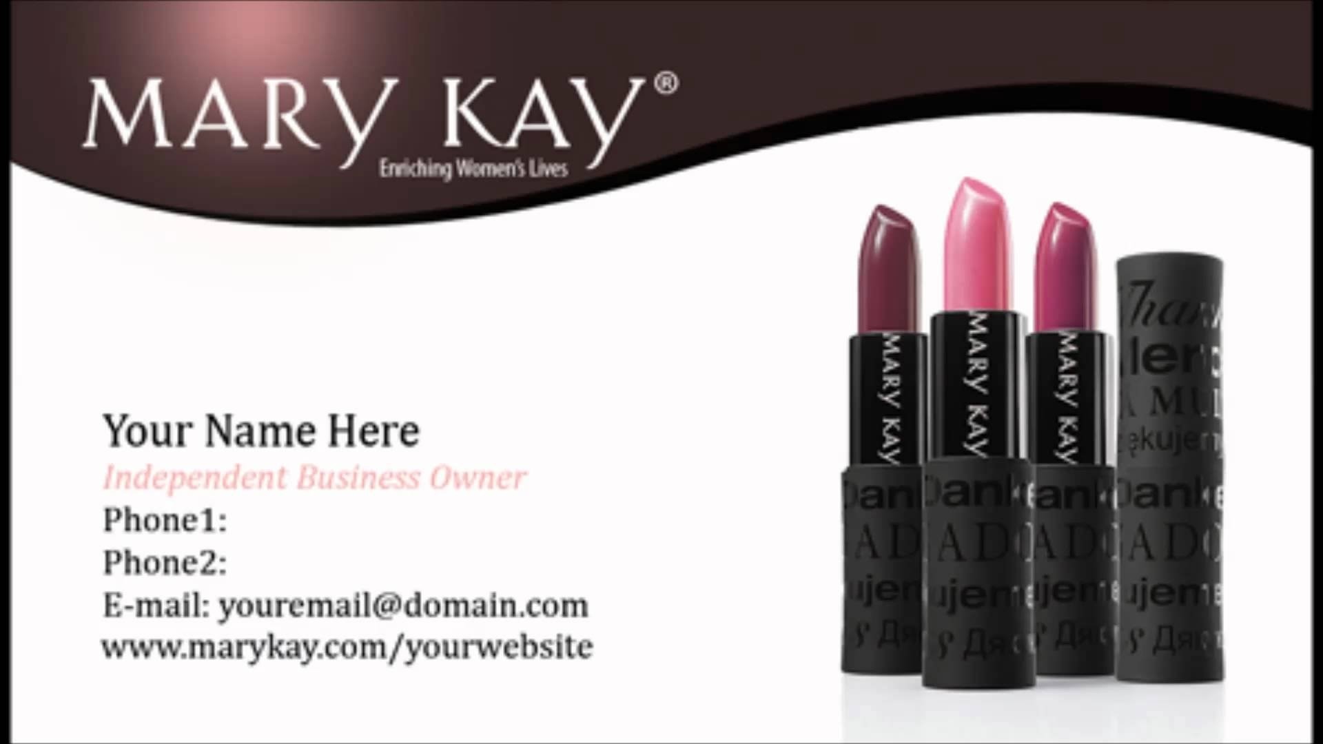 Mary Kay Business Cards Templates – Youtube inside Mary Kay Business Cards  Templates Free