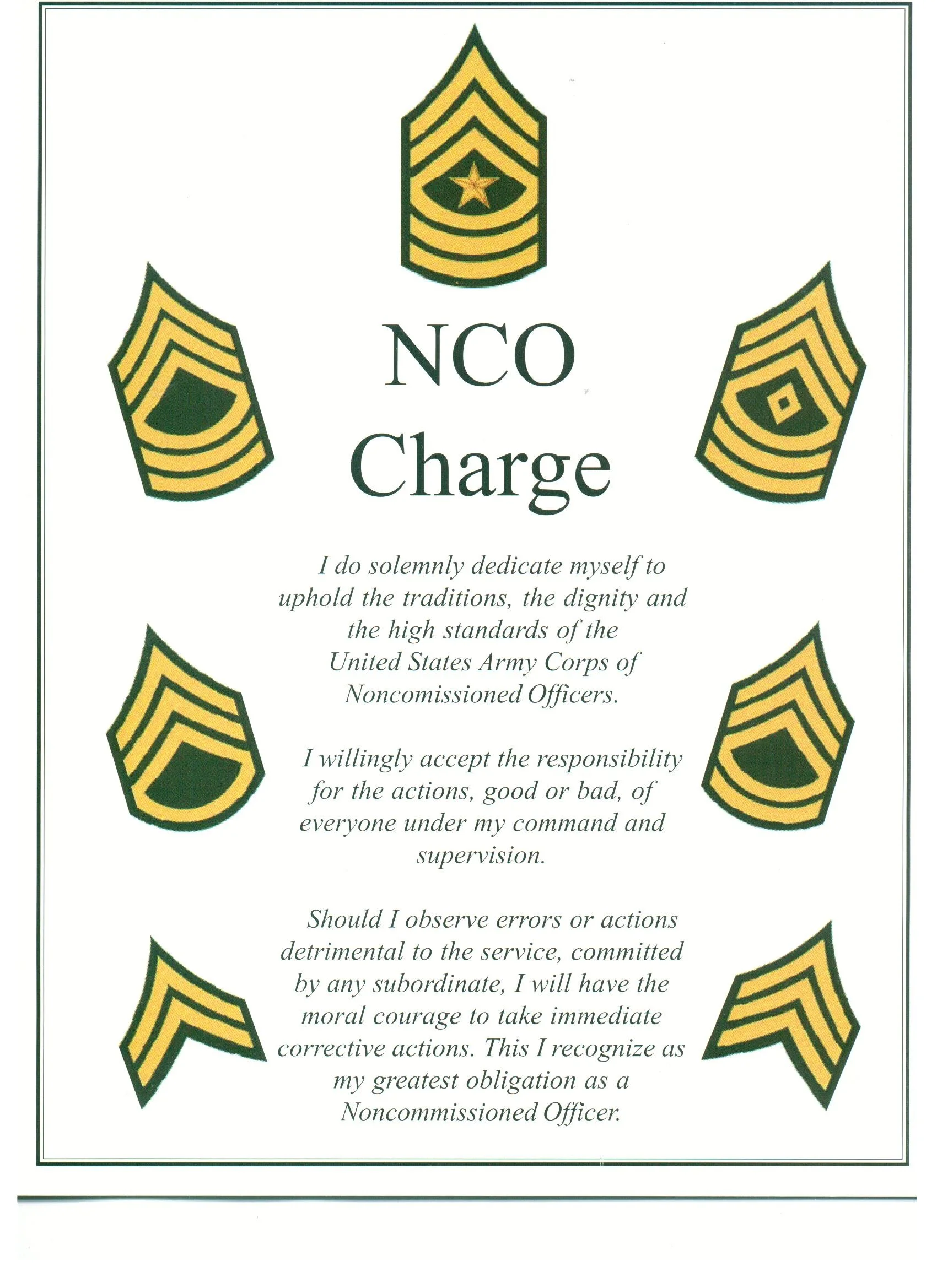 Us Army Nco Creed - Army Military