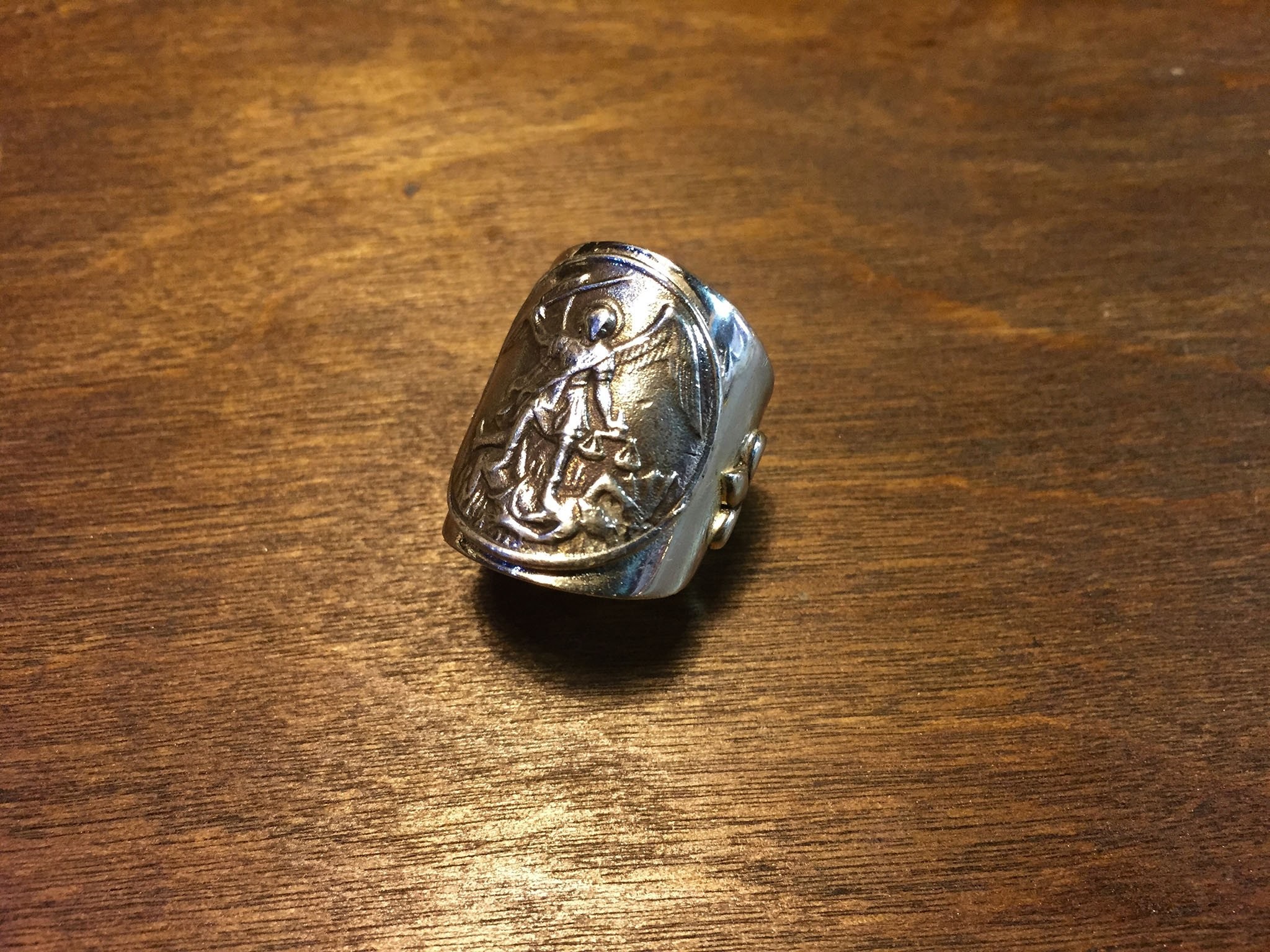 Sterling Silver Saint Michael Ring
