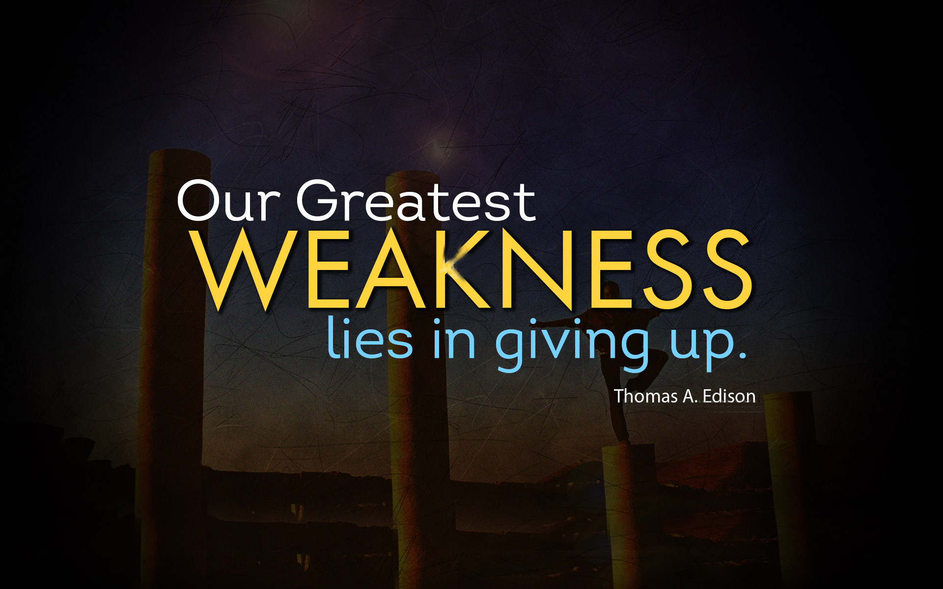 Inspirational Wallpaper on Weakness by Thomas A. Edison