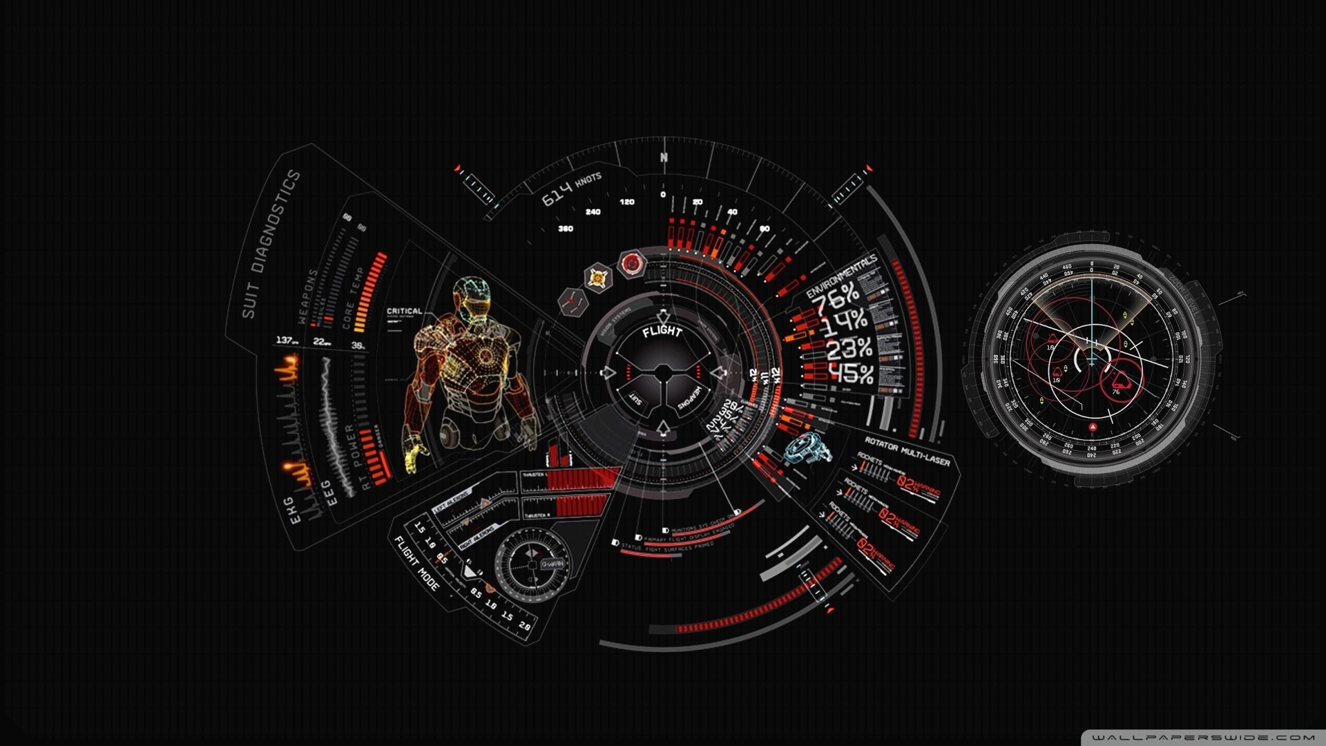 Iron Man Suit Diagnostic HD Wide Wallpaper for Widescreen