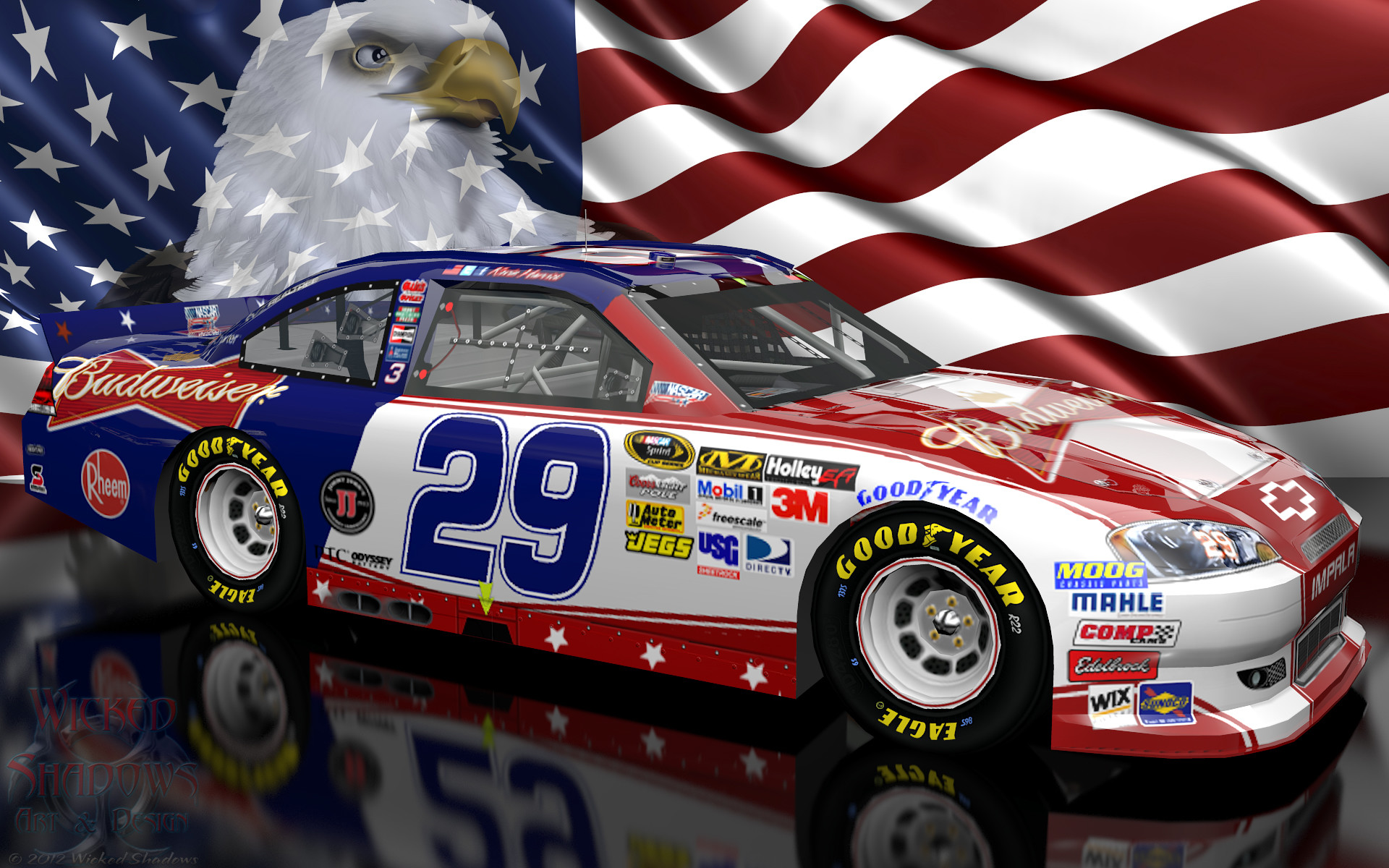 Kevin Harvick NASCAR Unites Patriotic Wallpaper