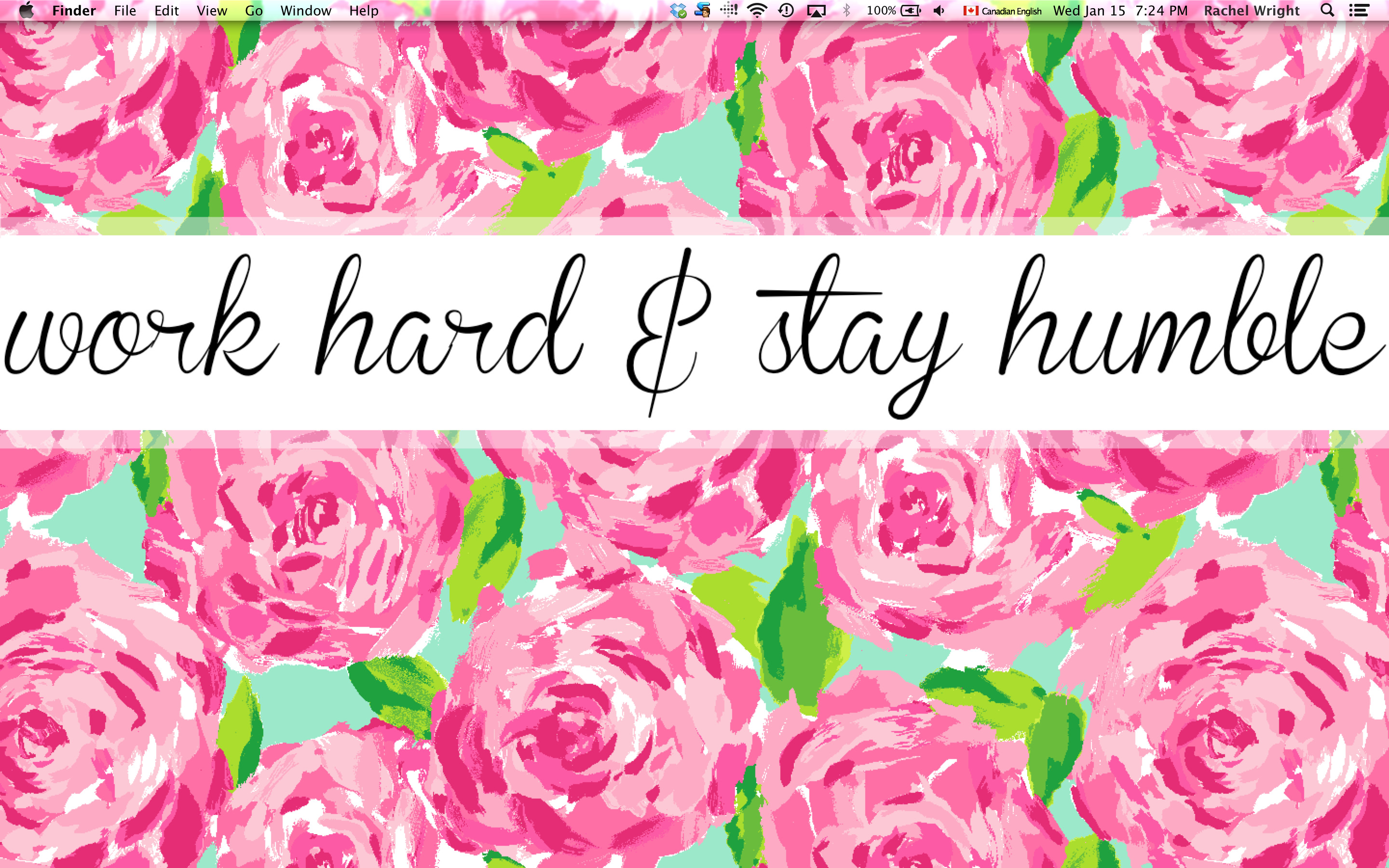 a cute & simple lilly pulitzer desktop wallpaper on my macbook pro :)