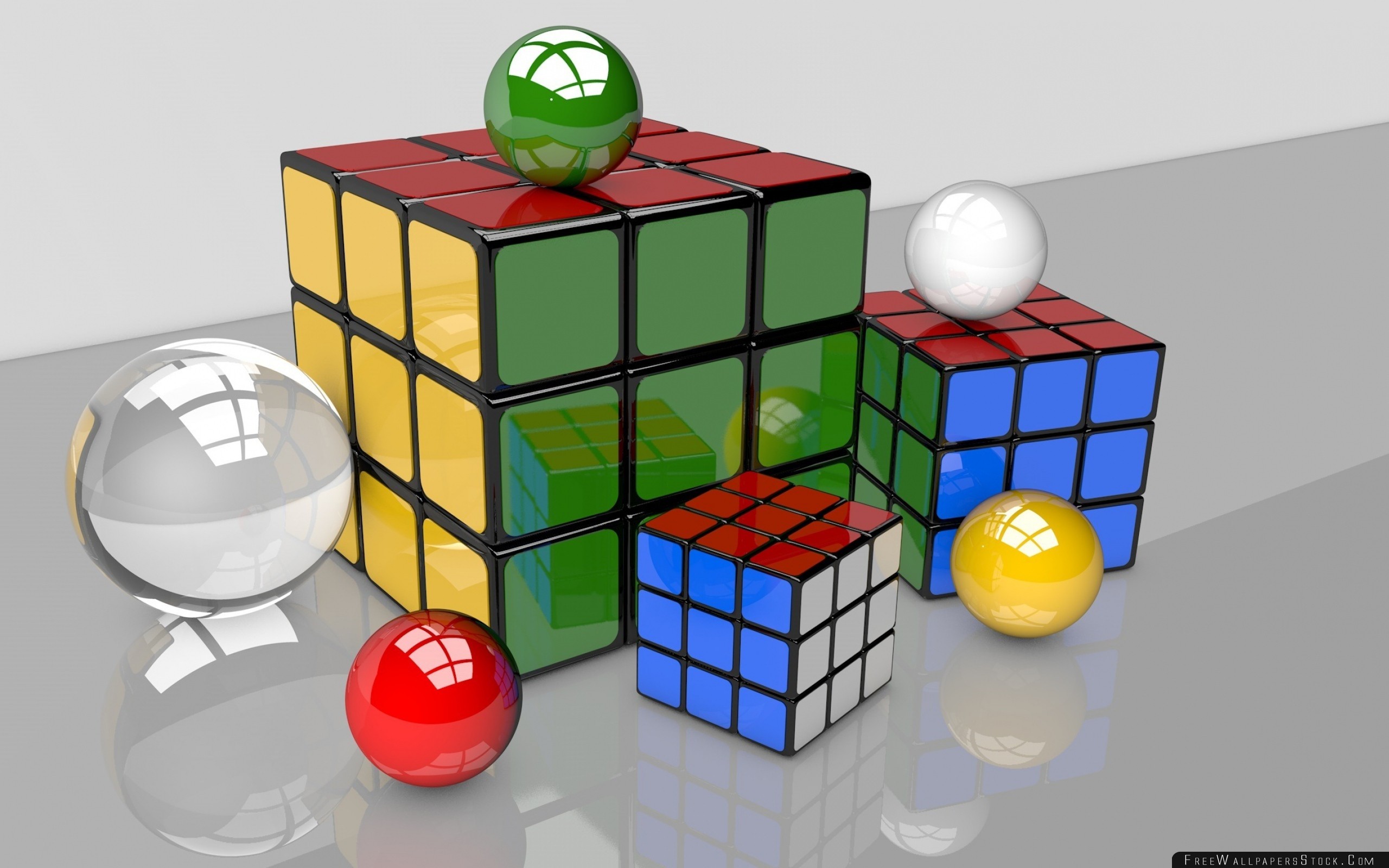 Download Free Wallpaper Rubiks Cube Balls