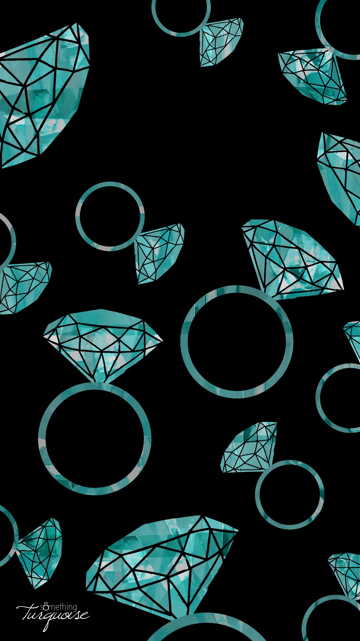 FREE turquoise diamond ring iPhone wallpaper!