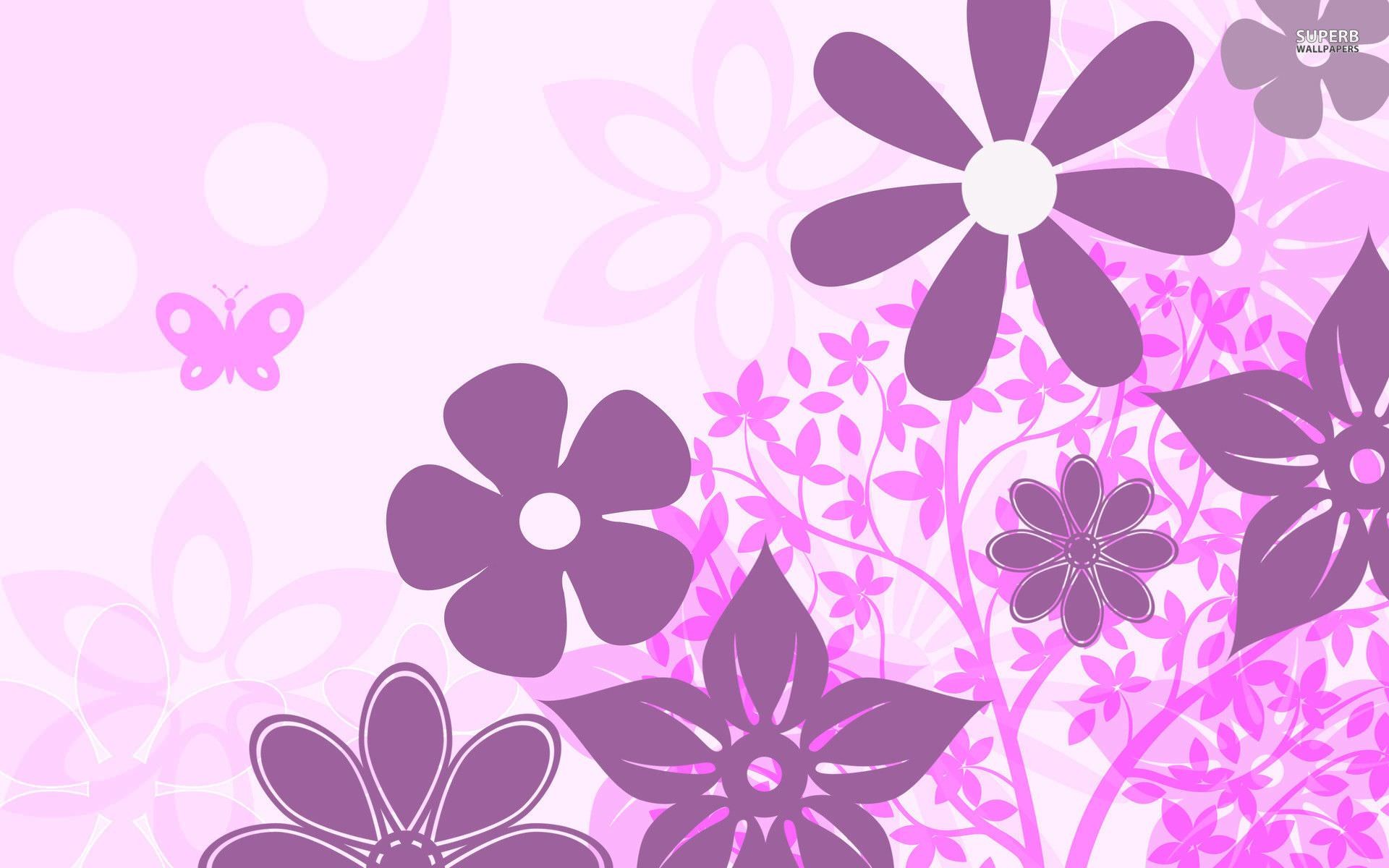 Purple floral pattern wallpaper – photo