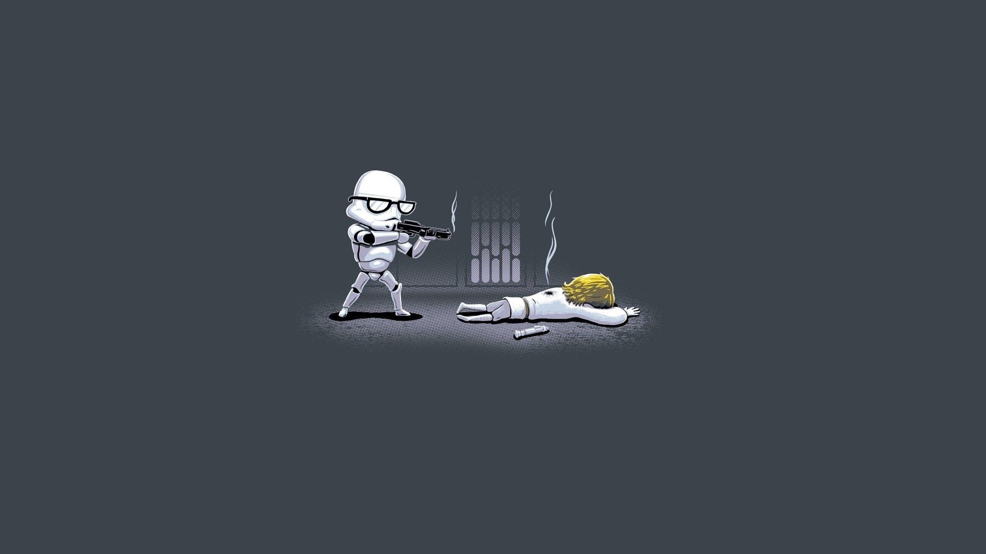 Minimalist Star Wars Fun Comic Wallpaper Wallpaper