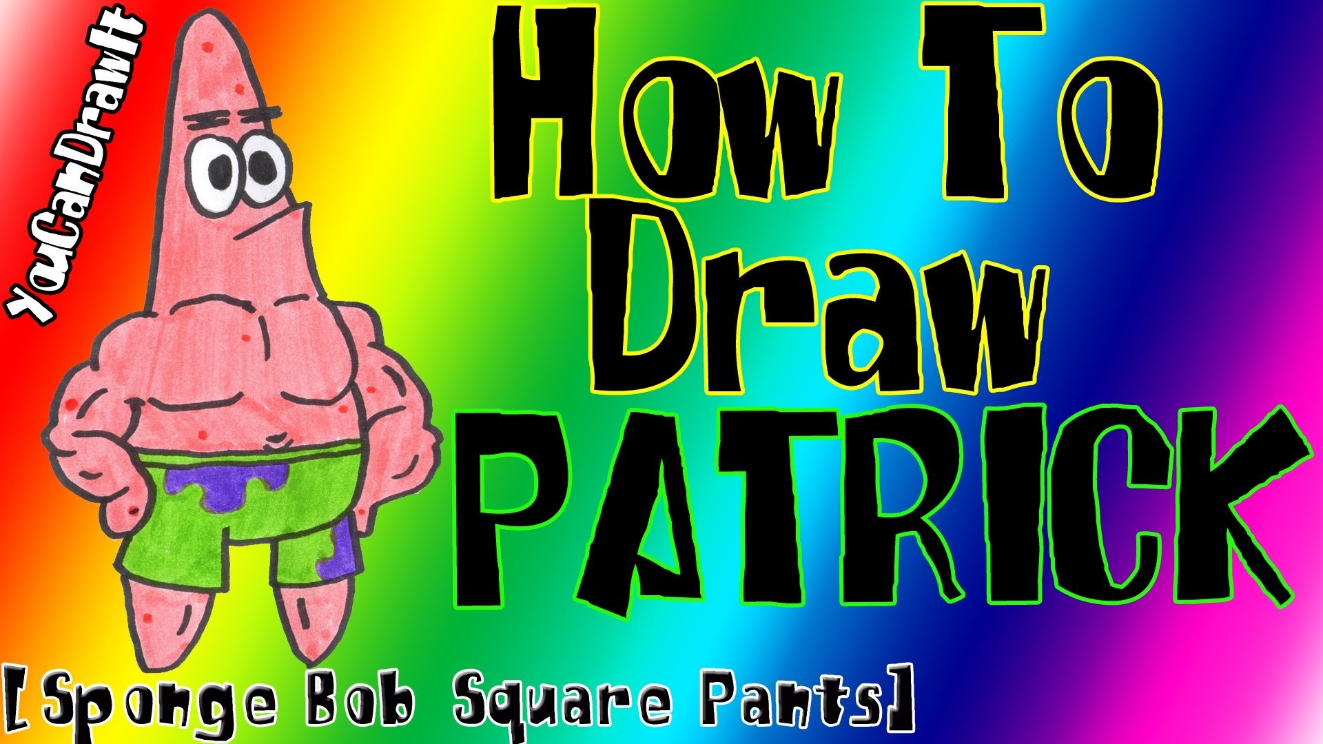 How To Draw Patrick Star from Sponge Bob Square Pants YouCanDrawIt 1080p HD