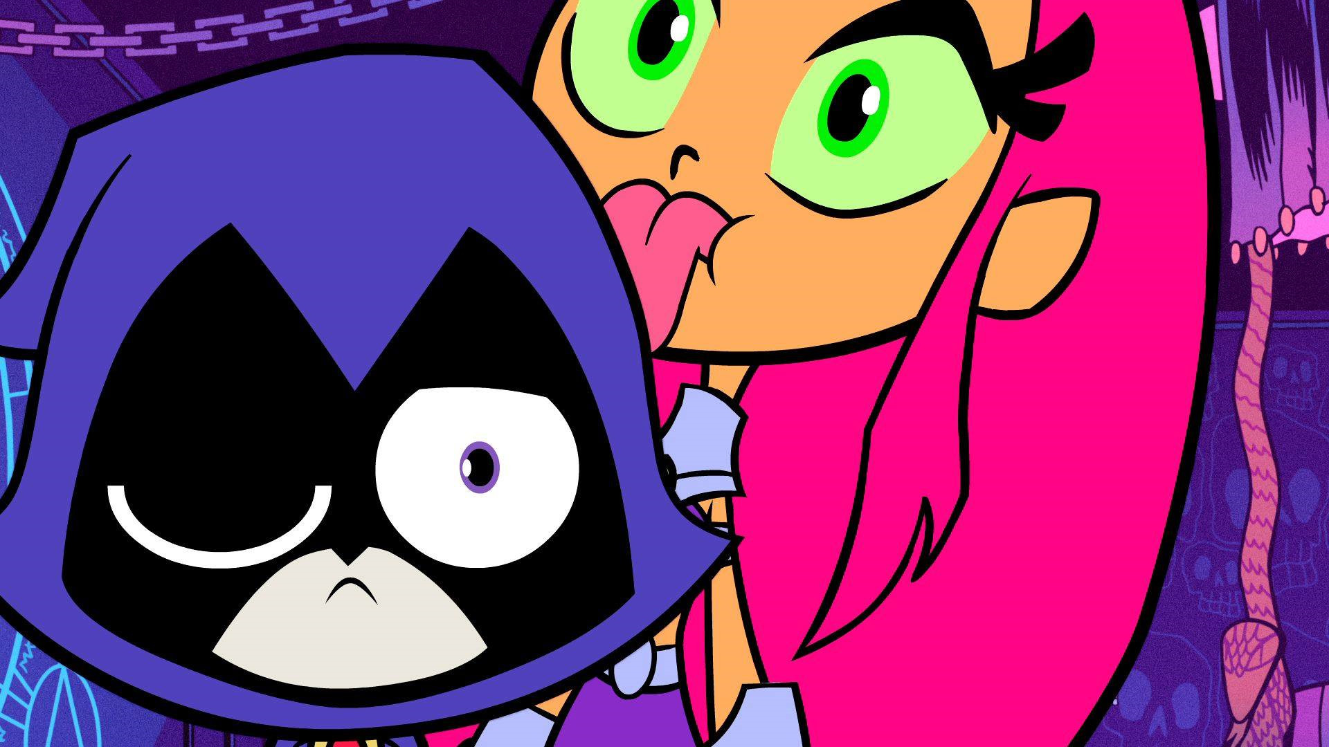 Image – Starfire licks the gunk off Raven Teen Titans Go Wiki FANDOM powered by Wikia
