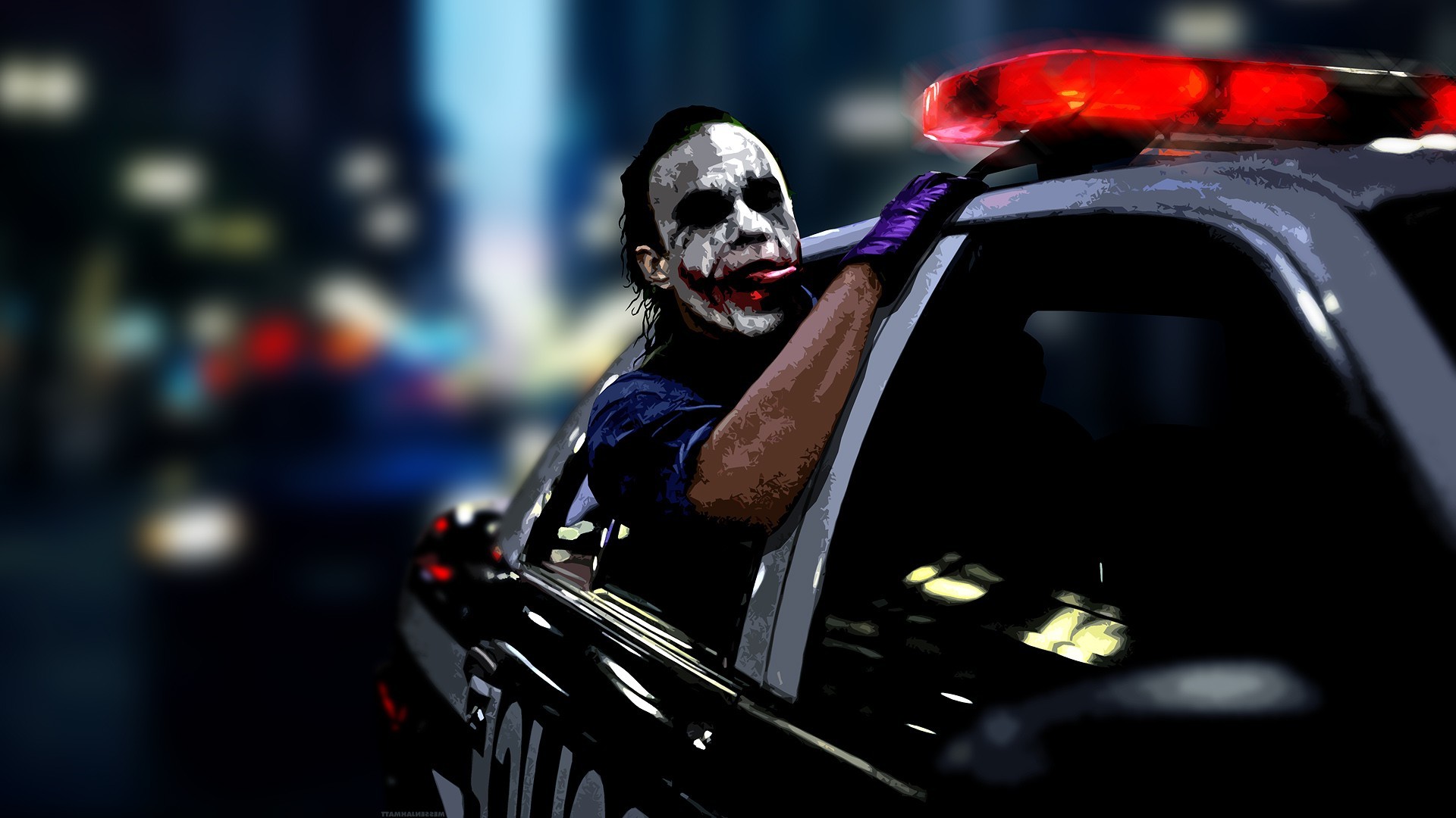 Anime, Police, Digital Art, Heath Ledger, Joker, Batman, MessenjahMatt Wallpapers HD / Desktop and Mobile Backgrounds