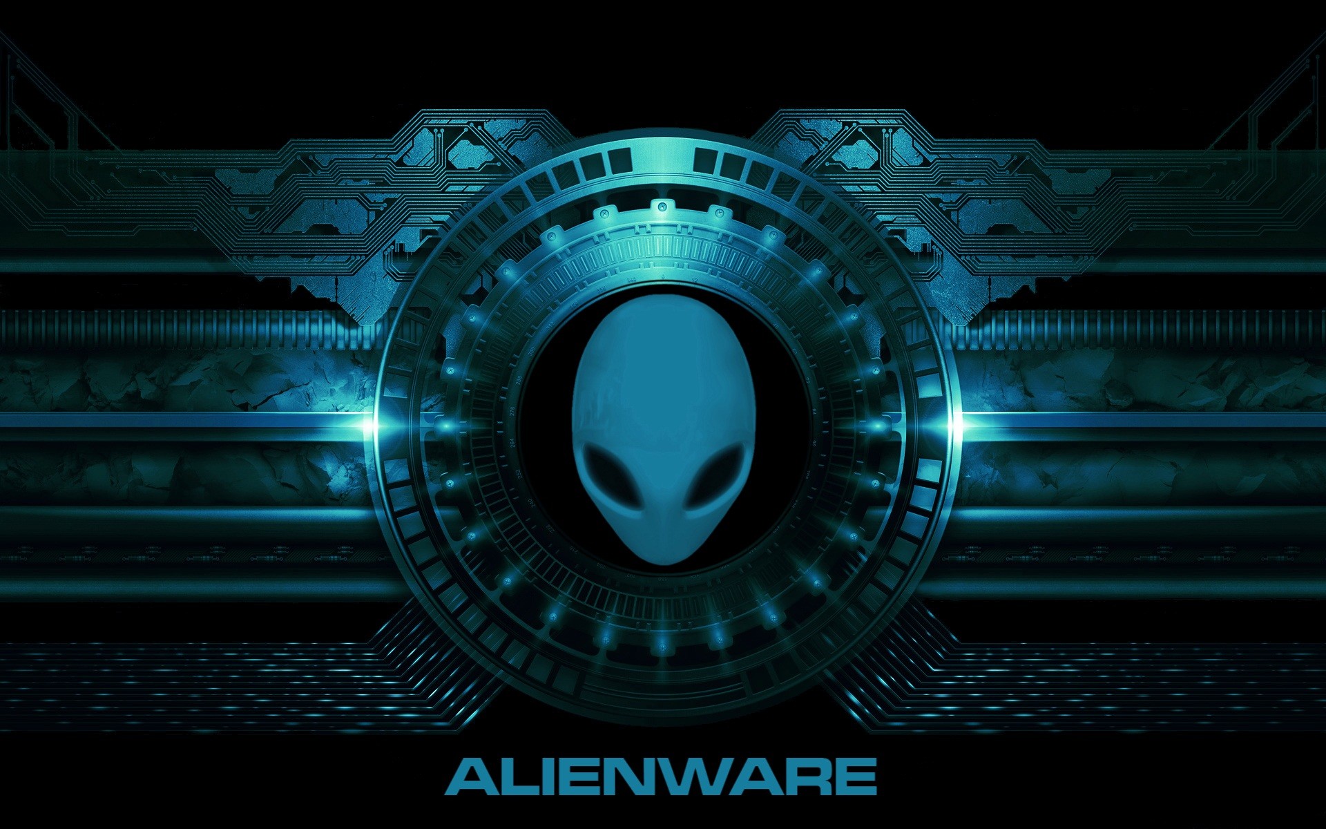 Alienware Desktop Background Blue Mechanical Circuit 1920×1200