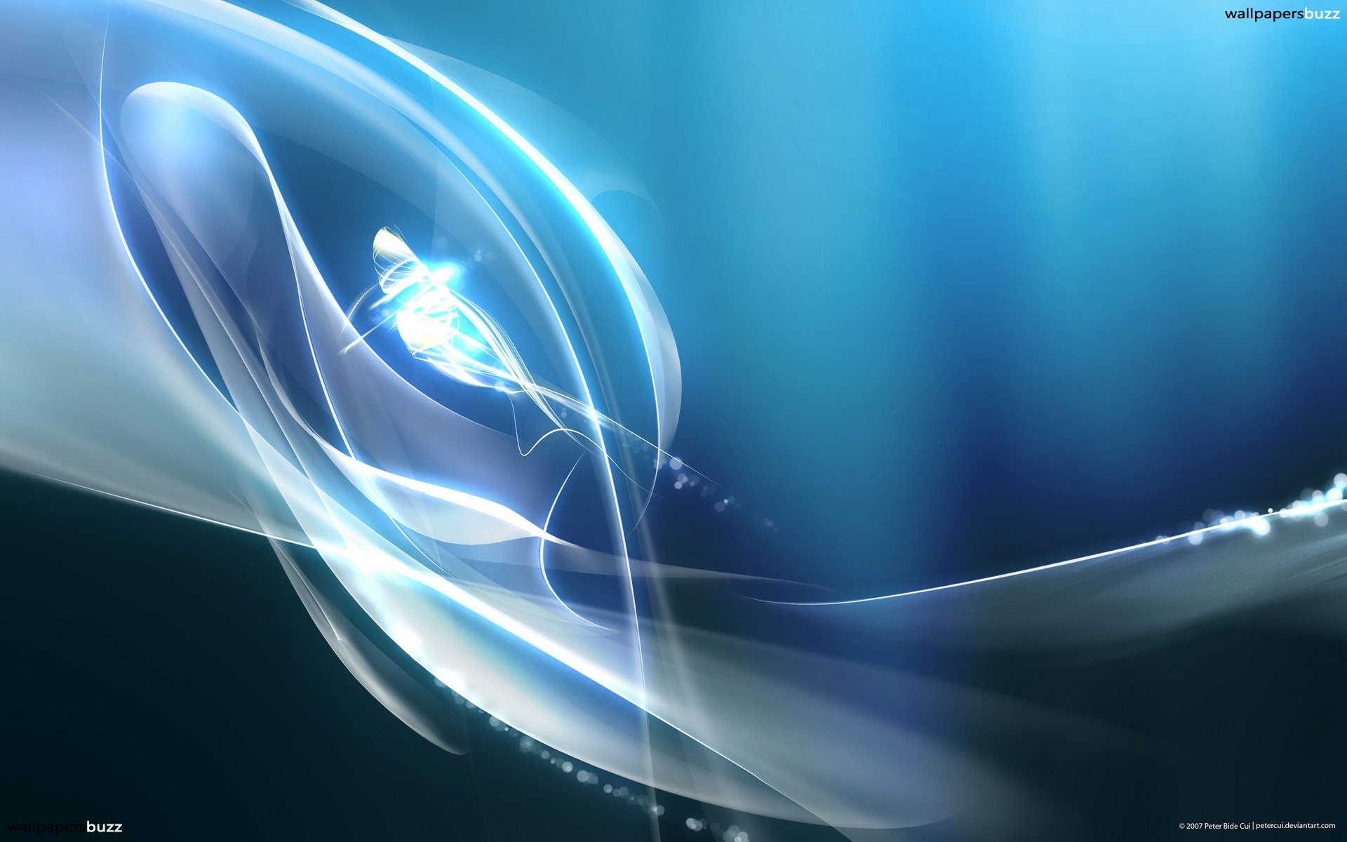 Blue abstract with white smoke HD Wallpaper