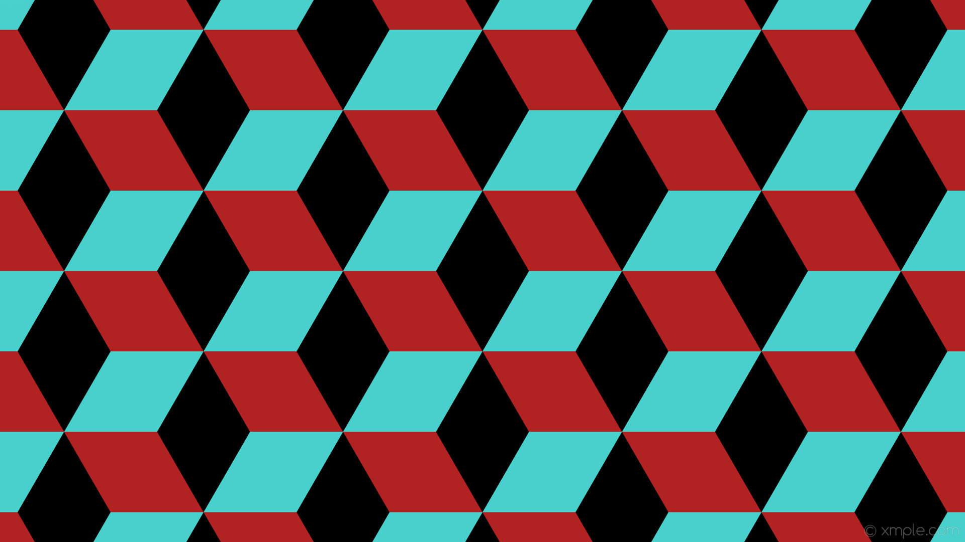 wallpaper red blue 3d cubes black medium turquoise fire brick #000000  #48d1cc #b22222