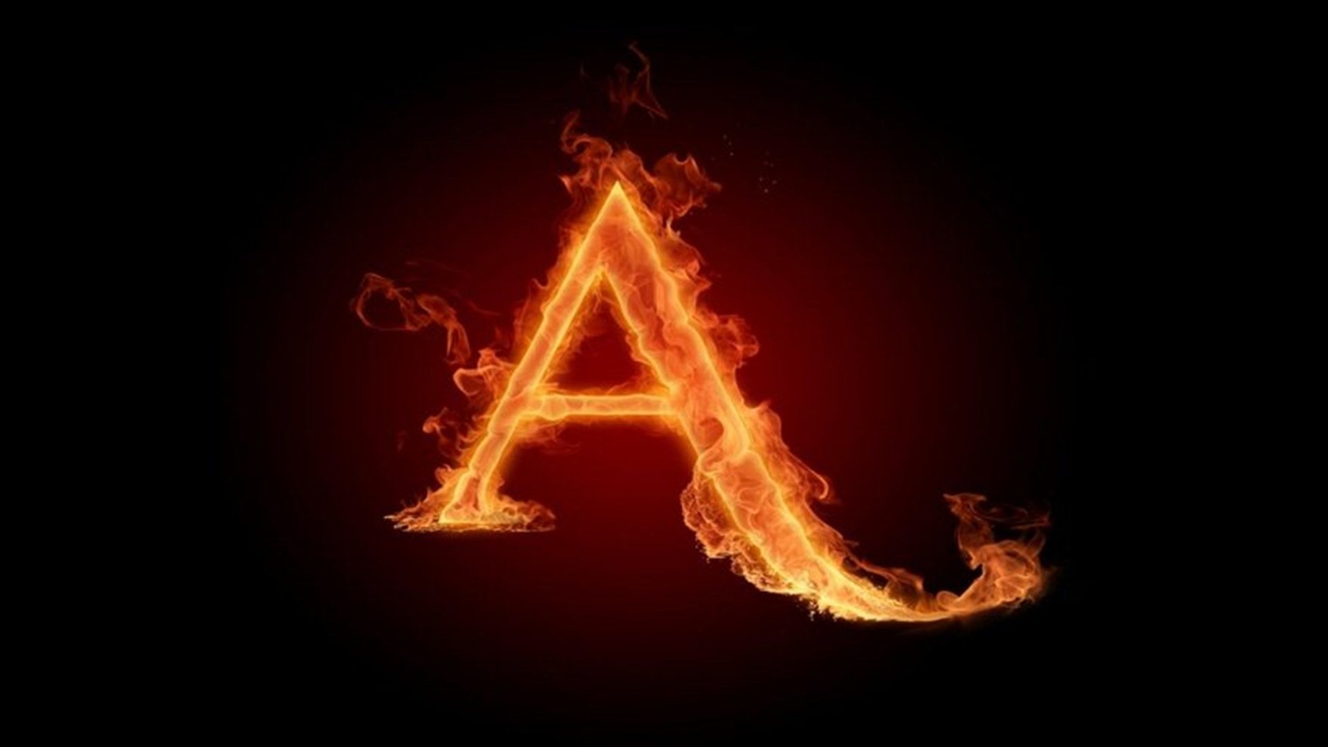 … Burning Alphabet Fire Letter A HD Wallpaper #03486