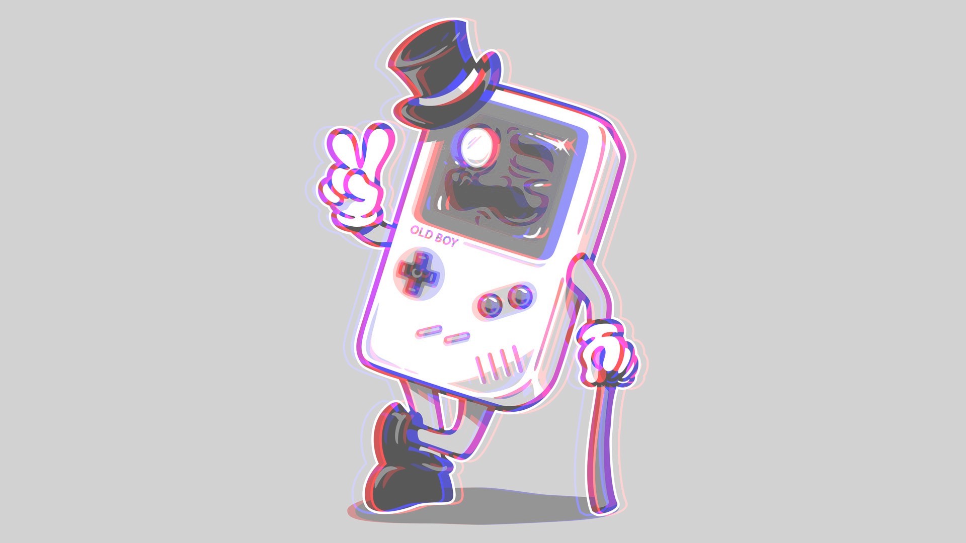 Preview wallpaper gameboy, anaglyph, 3d 1920×1080