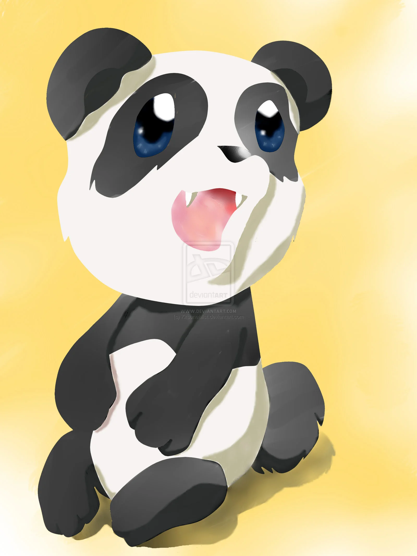 Chibi Panda Wallpaper Chibi panda by kitsunemist