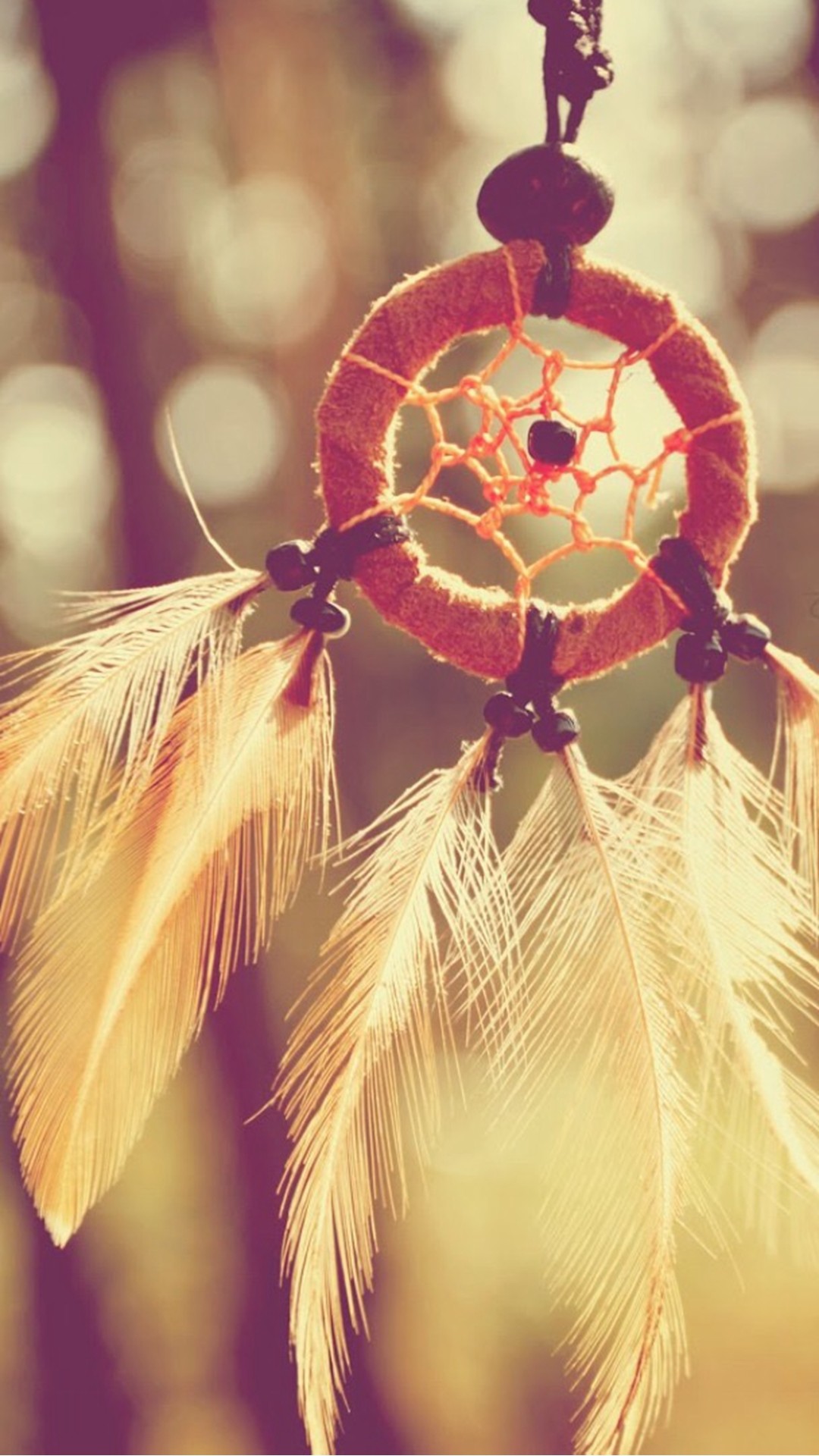 Dreamcatcher Feathers Closeup #iPhone #plus #wallpaper