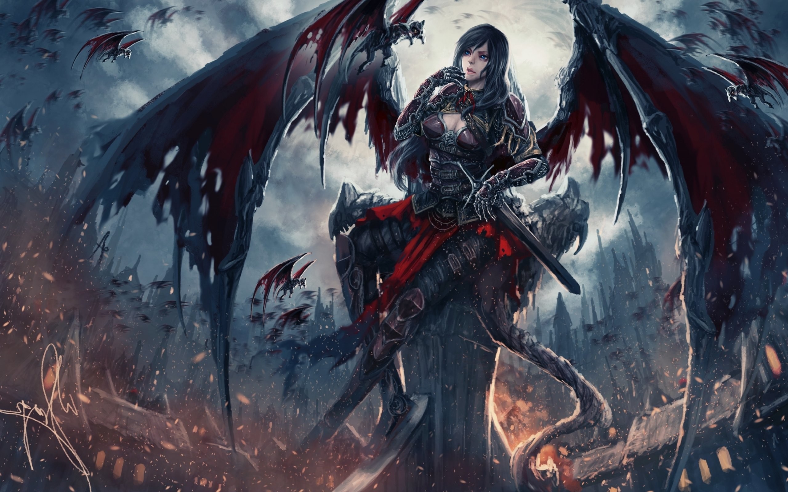 Fantasy Art Artwork Demon Evil Angel Wallpaper At Dark Wallpapers