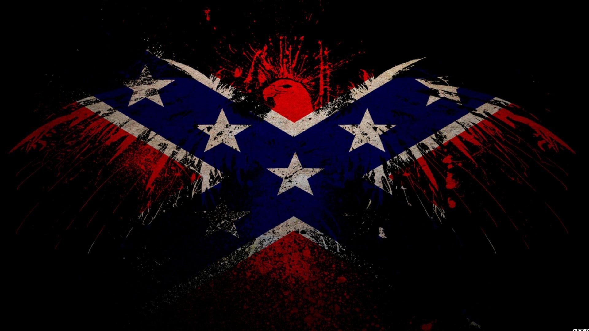 Confederate Flag Usa America United States Csa Civil War Rebel Dixie Military Poster Wallpaper 