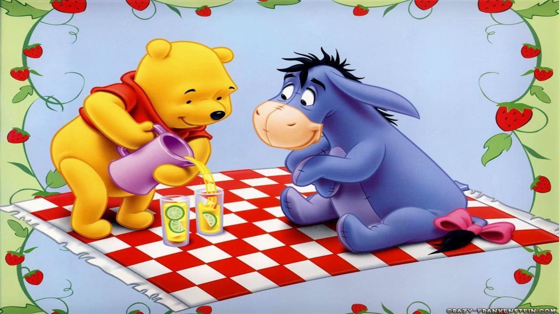 Winnie and eeyore picnic wallpaper cartoon frame free desktop