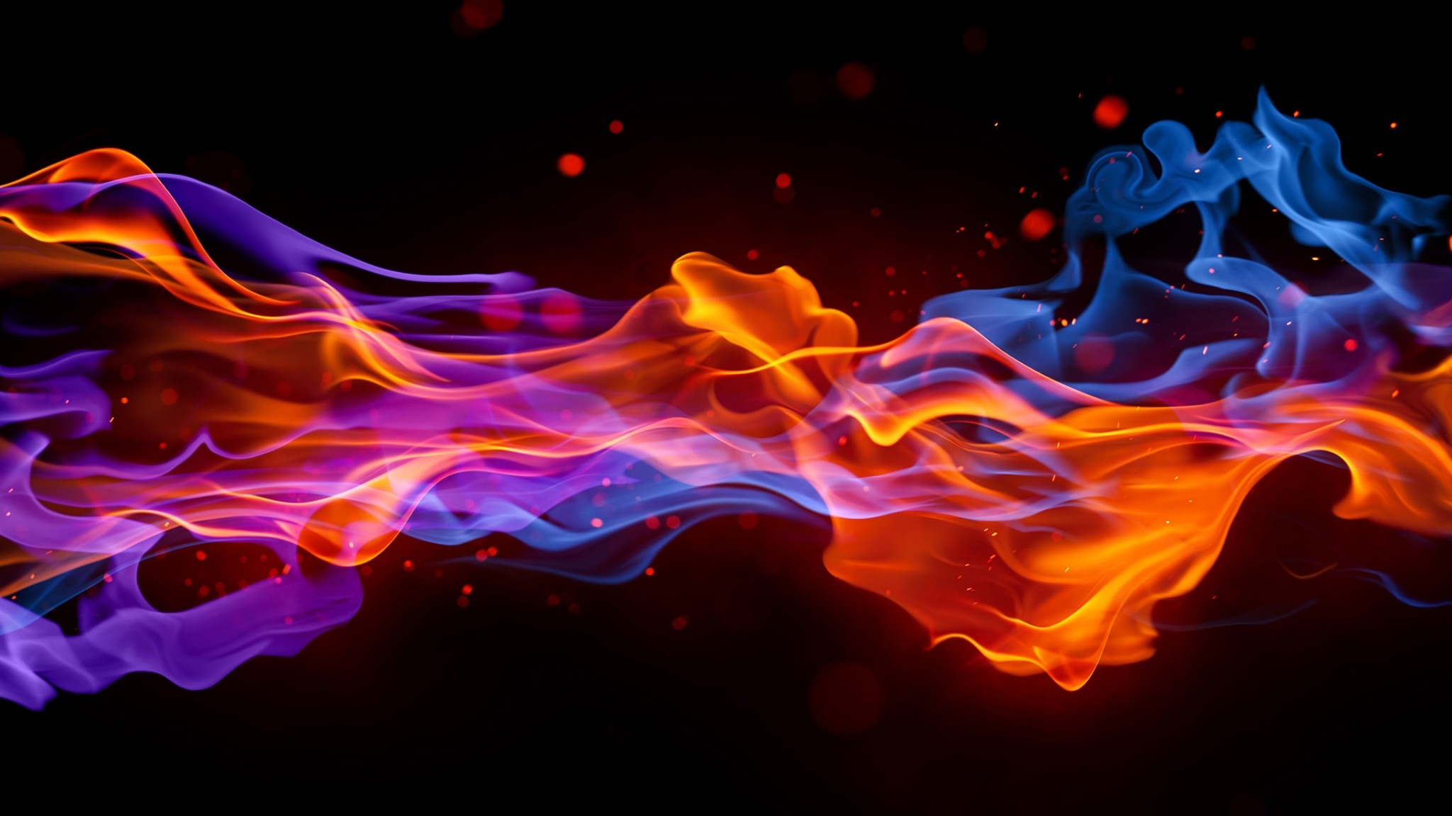 Download Wallpaper Smoke, Fire, Bright, Colorful, Background