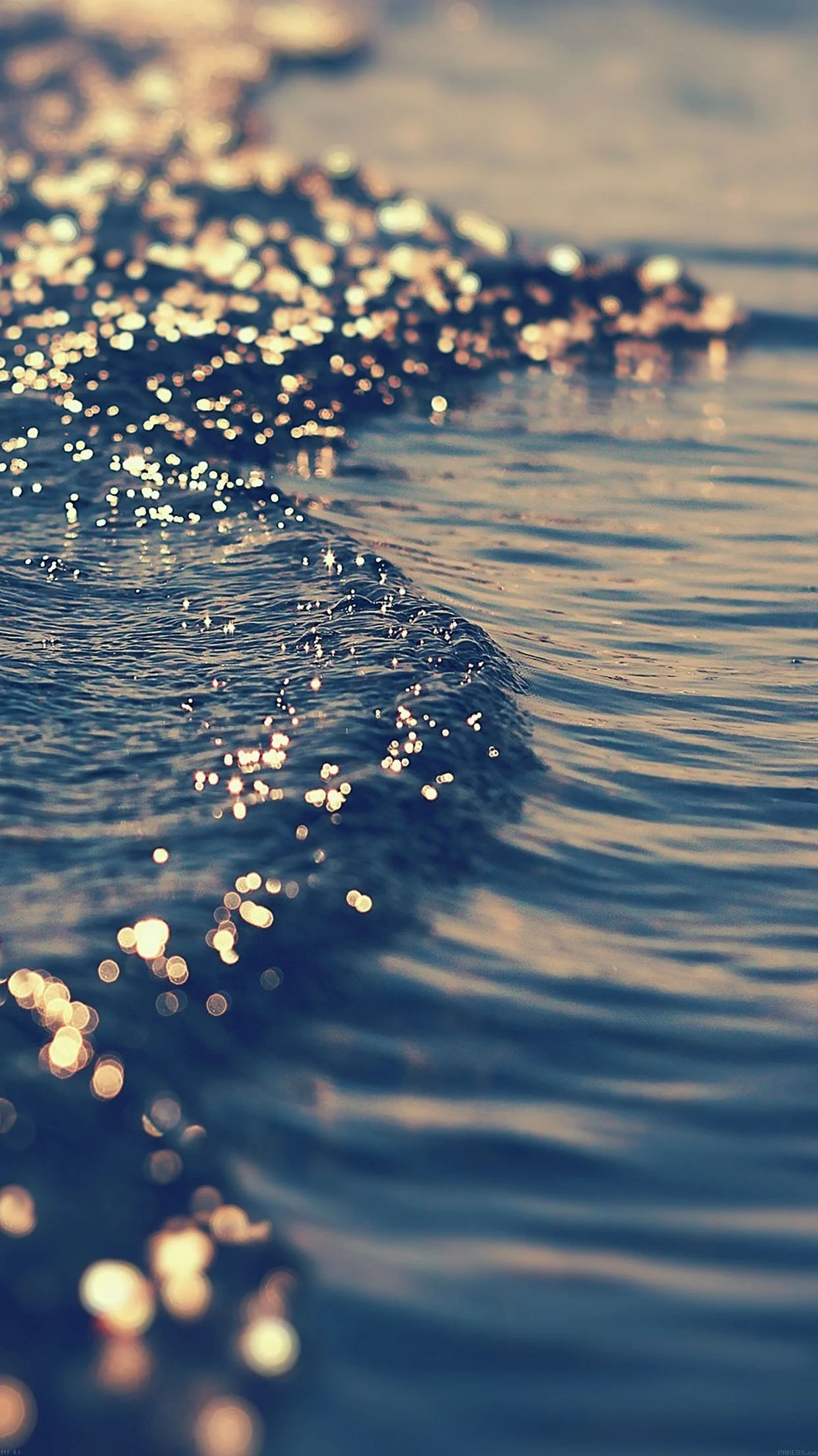 gold sea wave water sunset ocean nature iPhone 6 Plus Wallpapers – bokeh  effect iPhone 6
