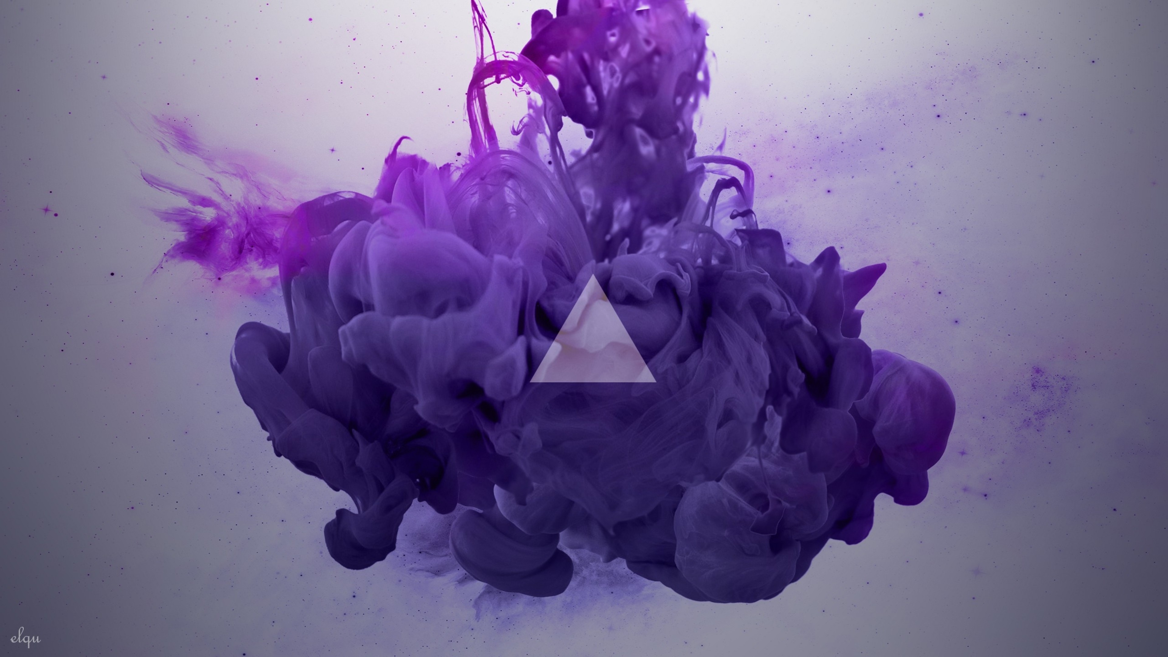 Preview wallpaper smoke, triangle, lilac 3840×2160