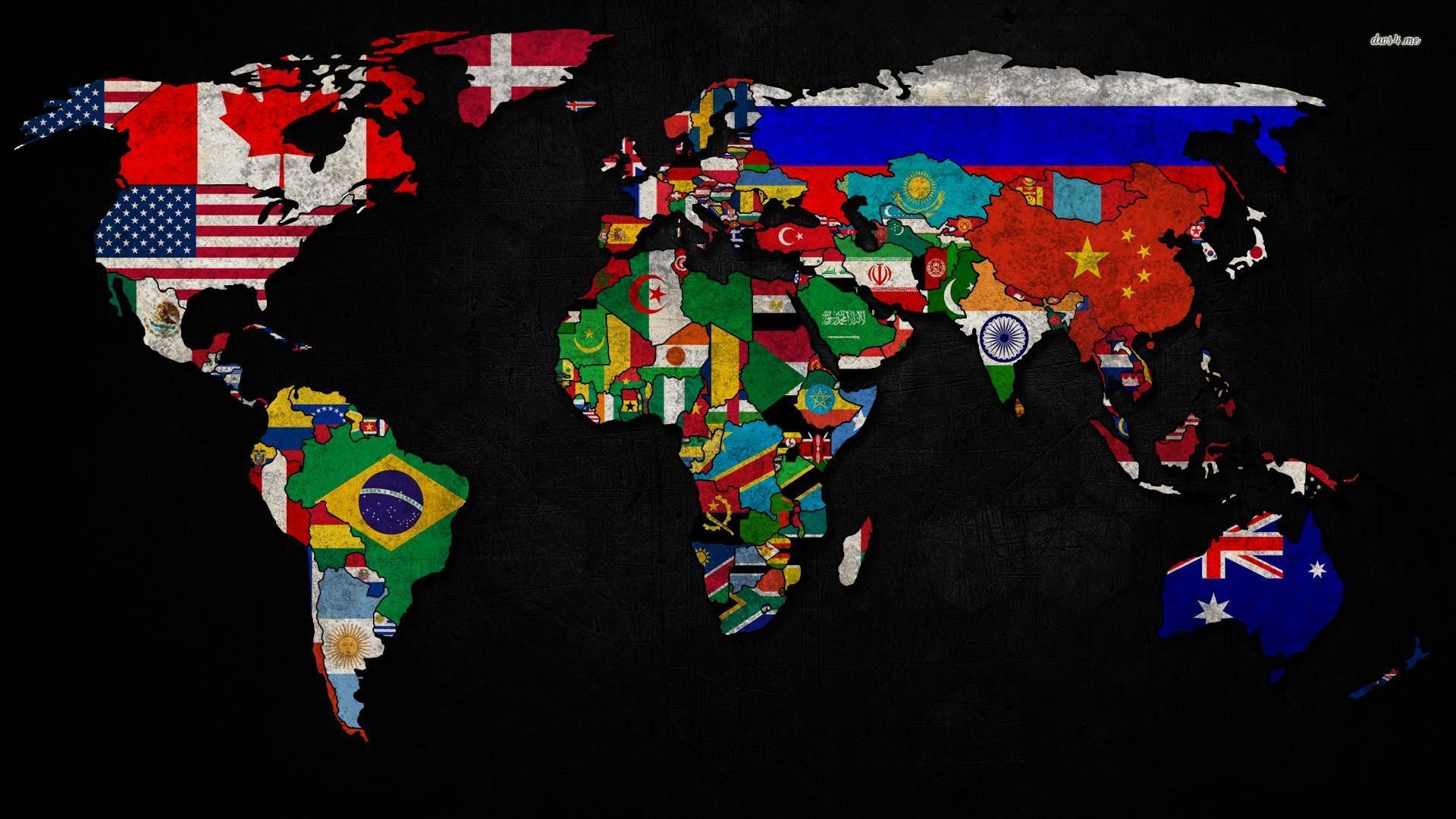 World map and flags wallpaper 1280×800 World map and flags wallpaper