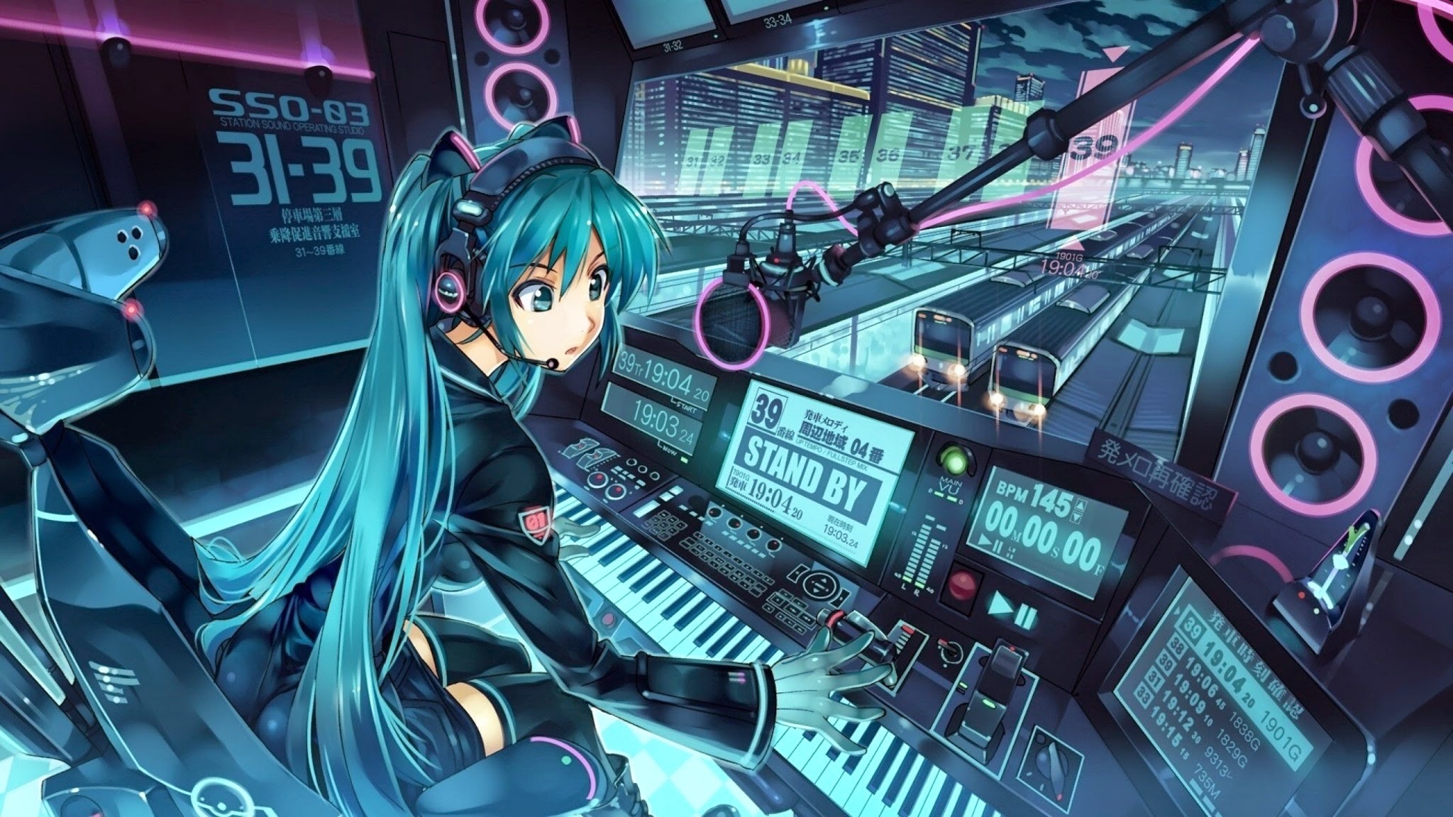 Anime Techno Wallpaper Vocaloid hatsune miku anime dj