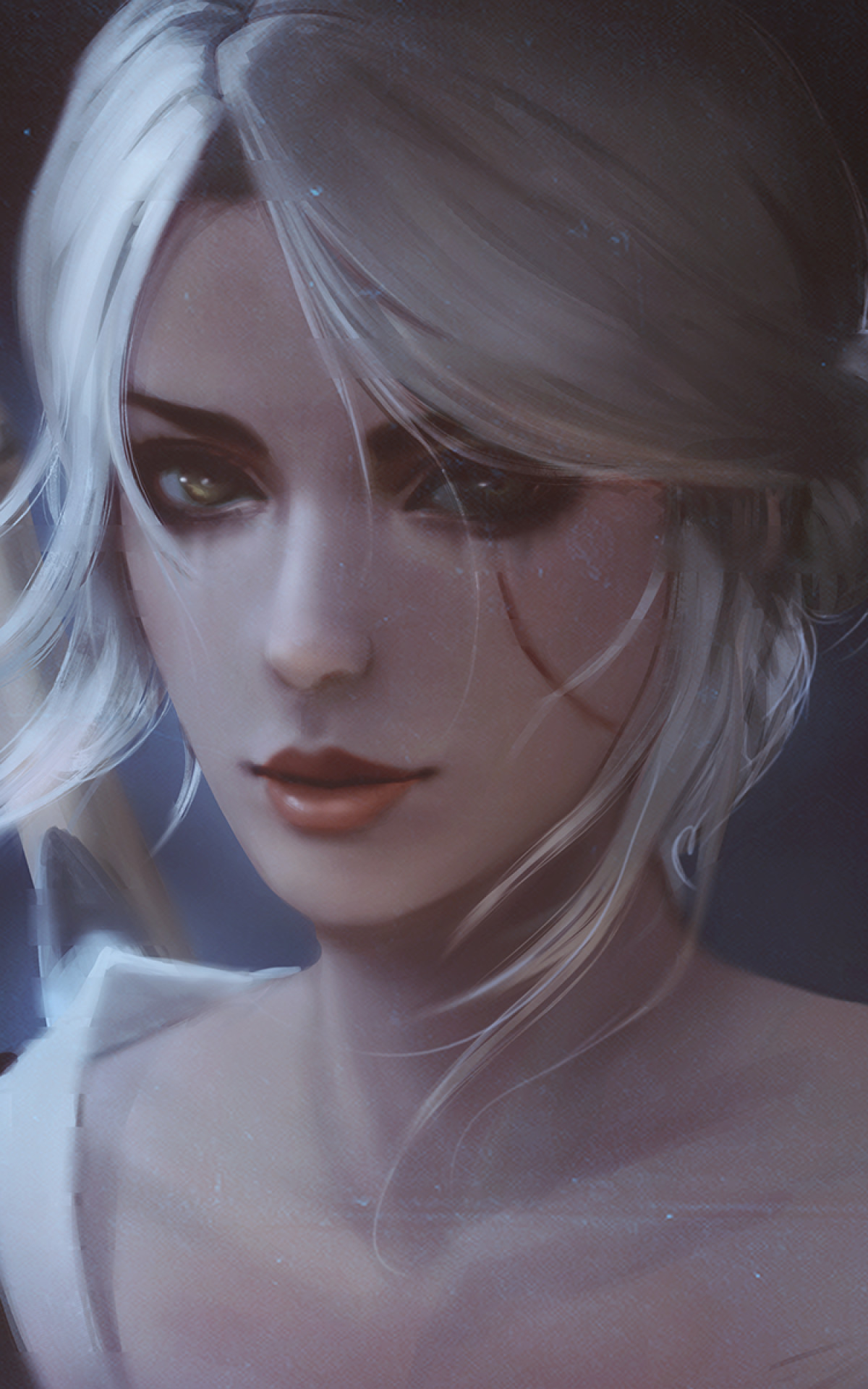 Portrait Wallpapers. The Witcher 3wild Hunter, Cirilla Fiona, Scar, Silver Hair, Face