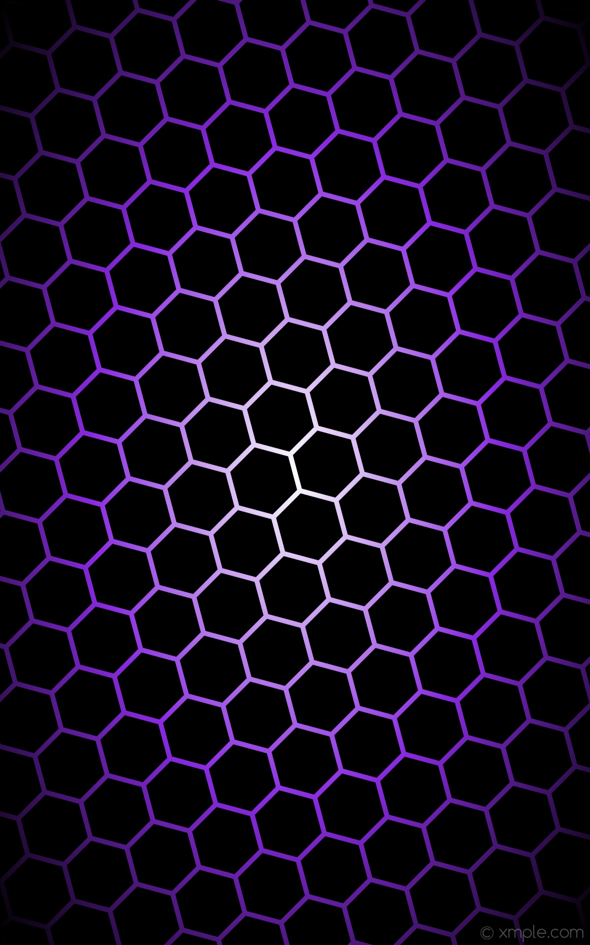 Wallpaper black glow hexagon white purple gradient blue violet #ffffff a2be2 diagonal