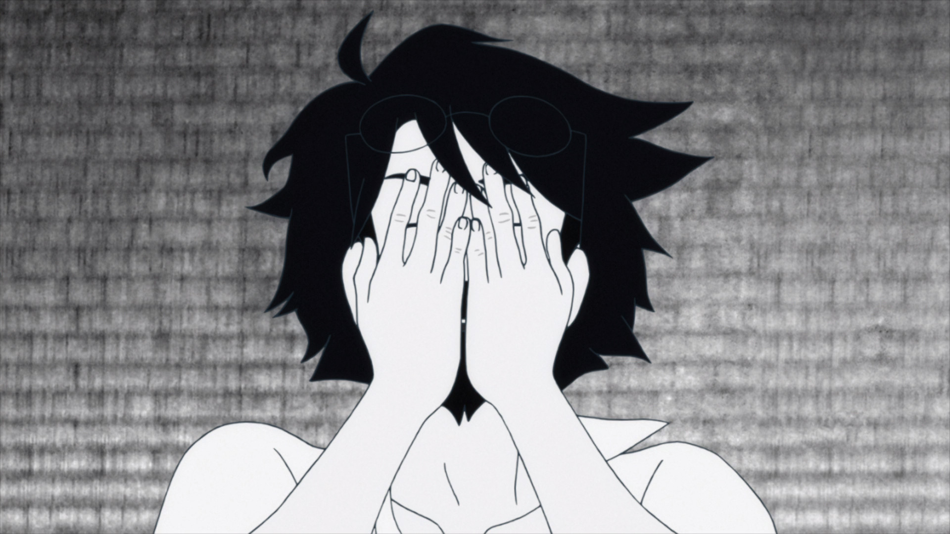 The girl hid her face in the anime The Tatami Galaxy