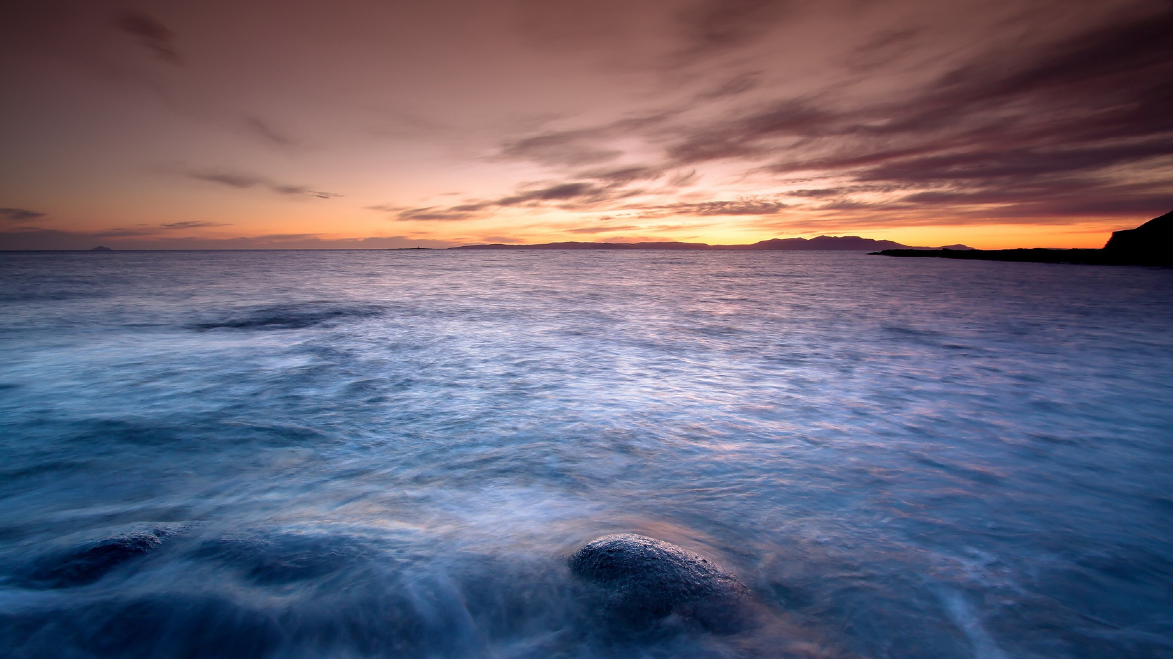 Preview wallpaper sea, calm, sky, evening 3840×2160