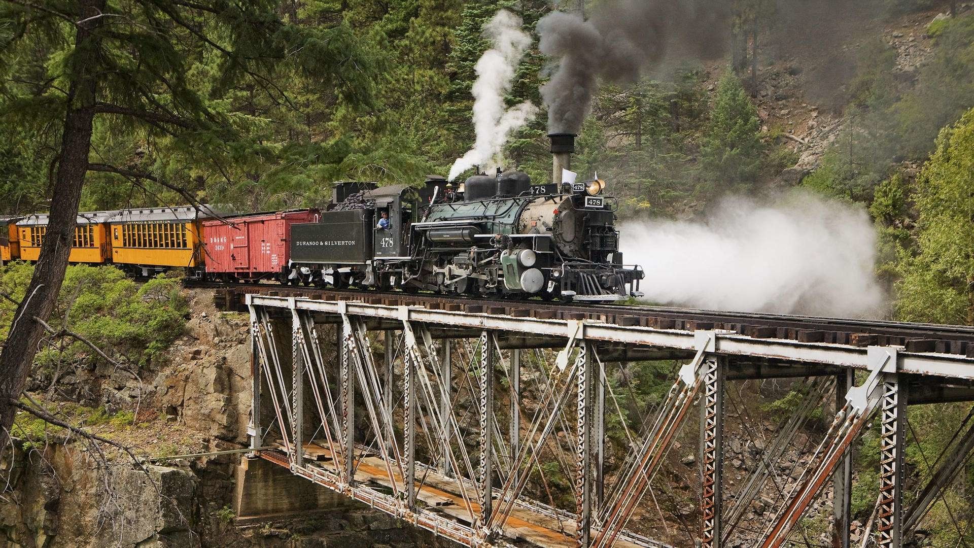 Colorado Steamtrain over Bridge HD Wallpaper in Full HD from the Trains  category.
