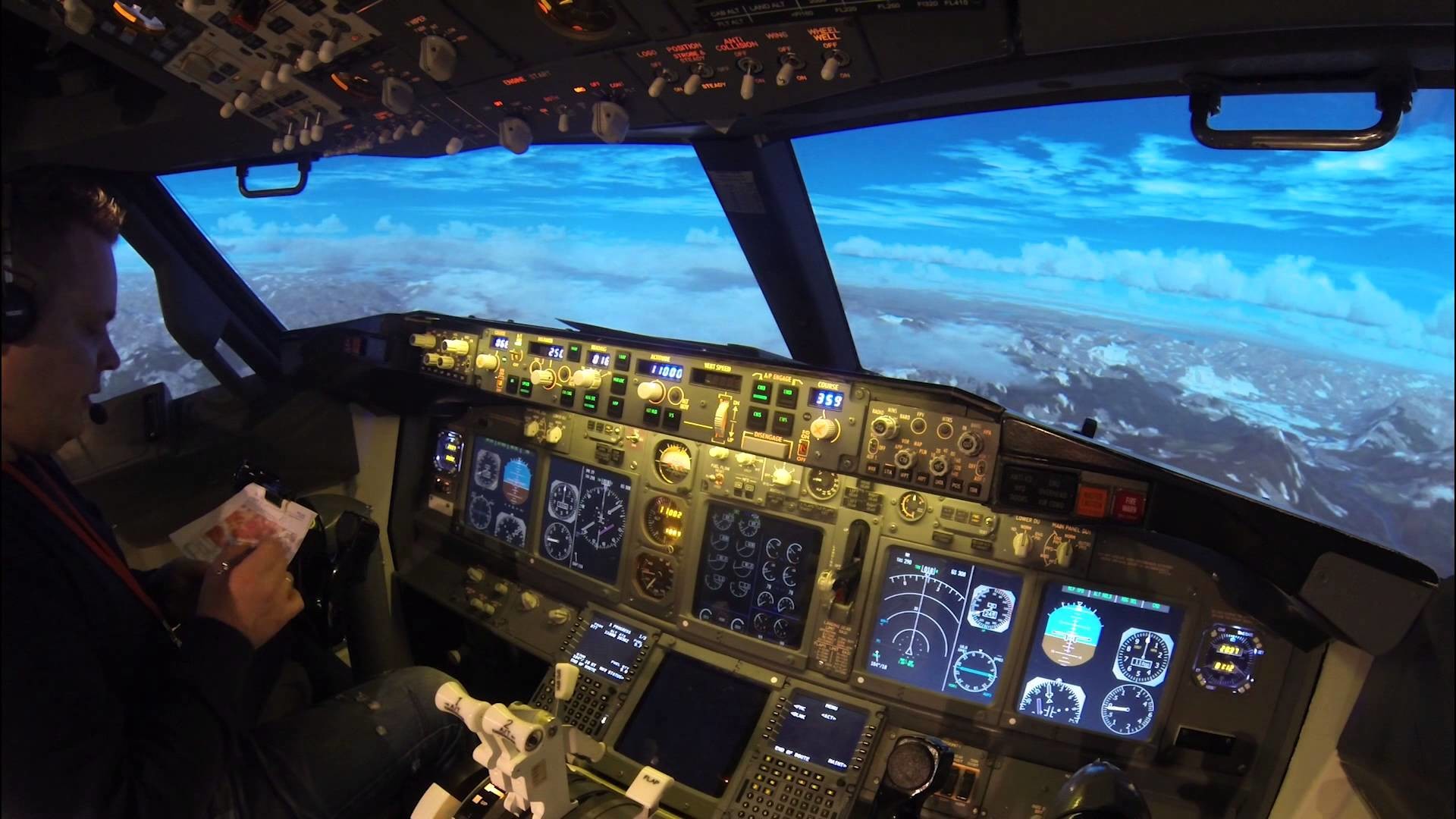 Approaching Innsbruck in a Boeing 737 800 Simulator