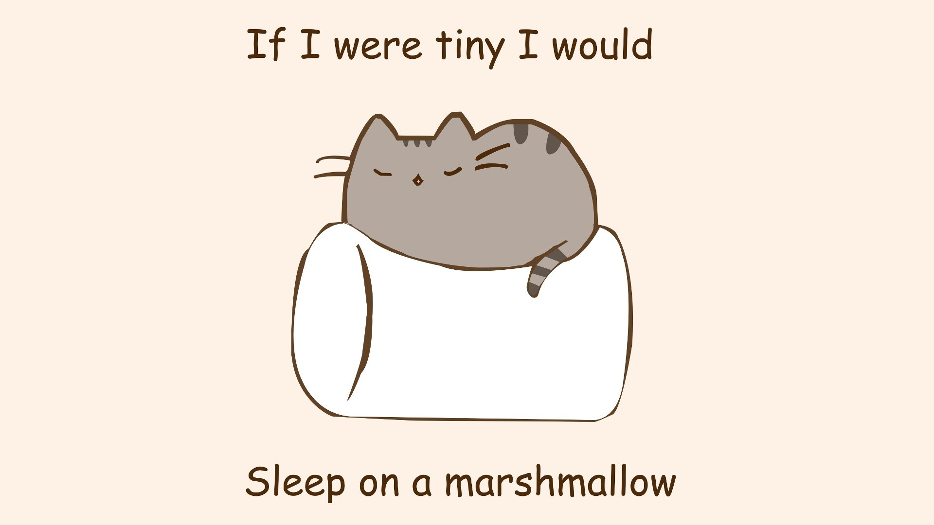 General humor marshmallows quote cat pusheen artwork