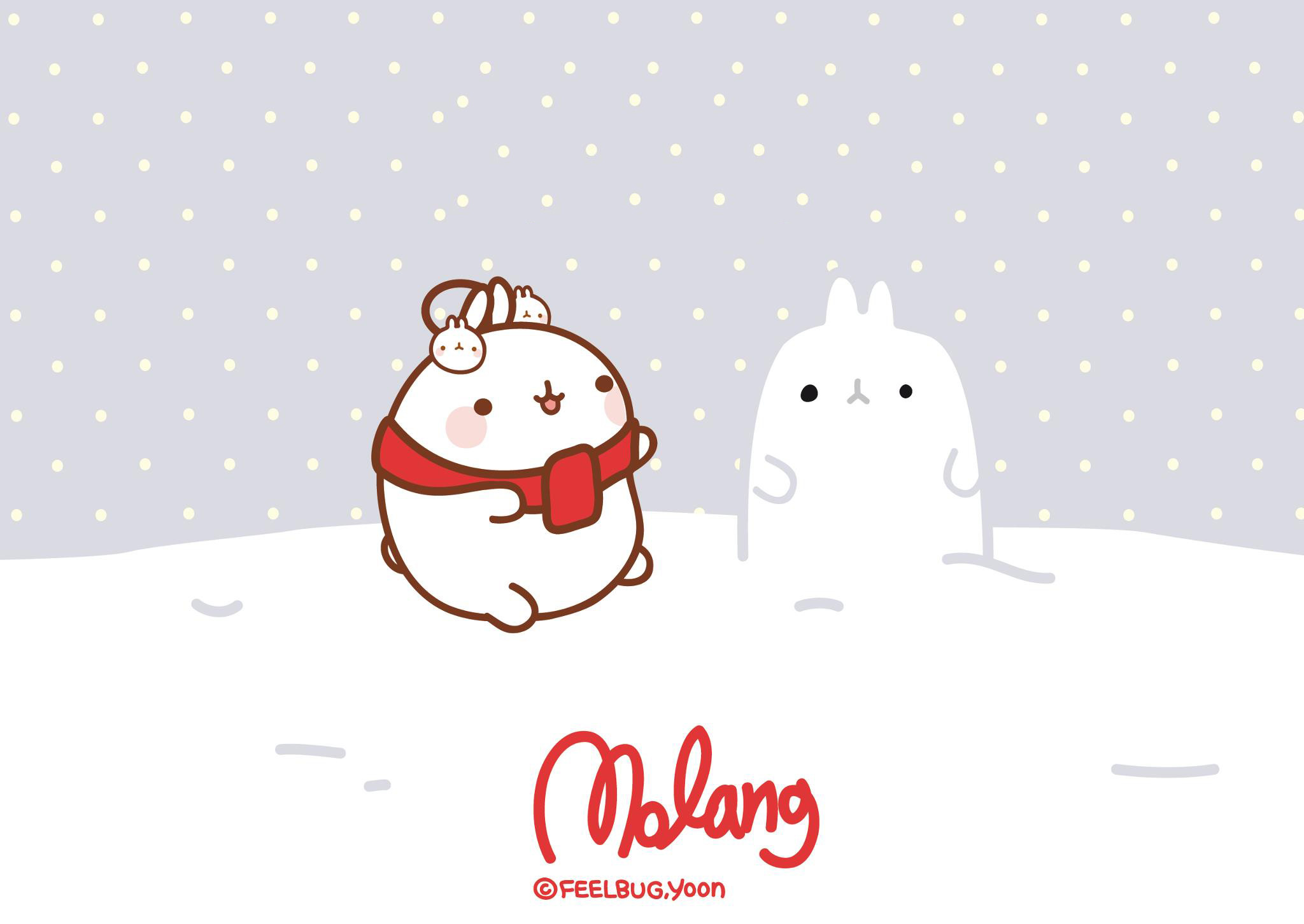 San-X Molang Christmas Desktop Wallpapers – Here are 3 super cute Molang Desktop  Backgrounds for Christmas! Click each image to be taken to the full size …