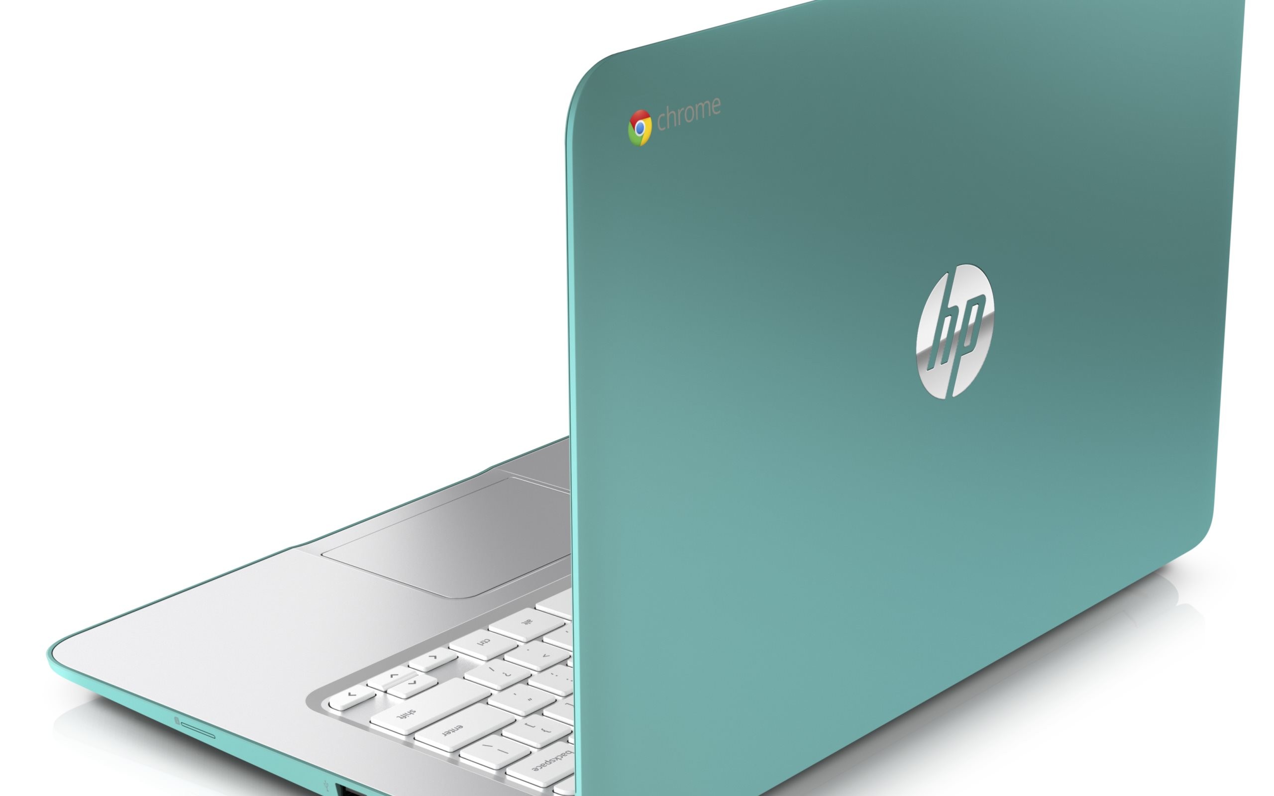 HD Wallpaper: Green Hewlett-Packard Chromebook