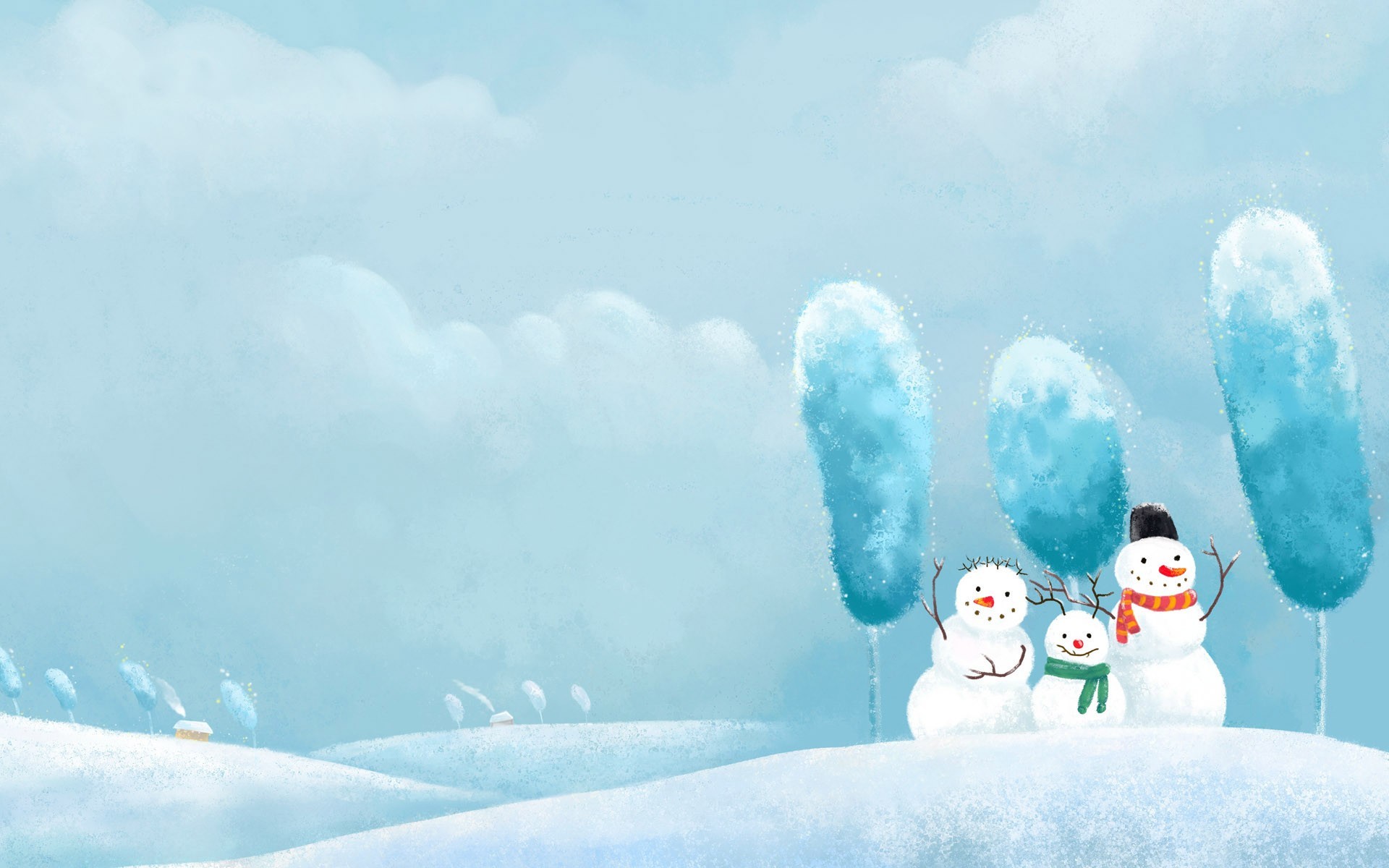 Free Winter Snowman Screensavers wallpaper, wallpaper hd, background