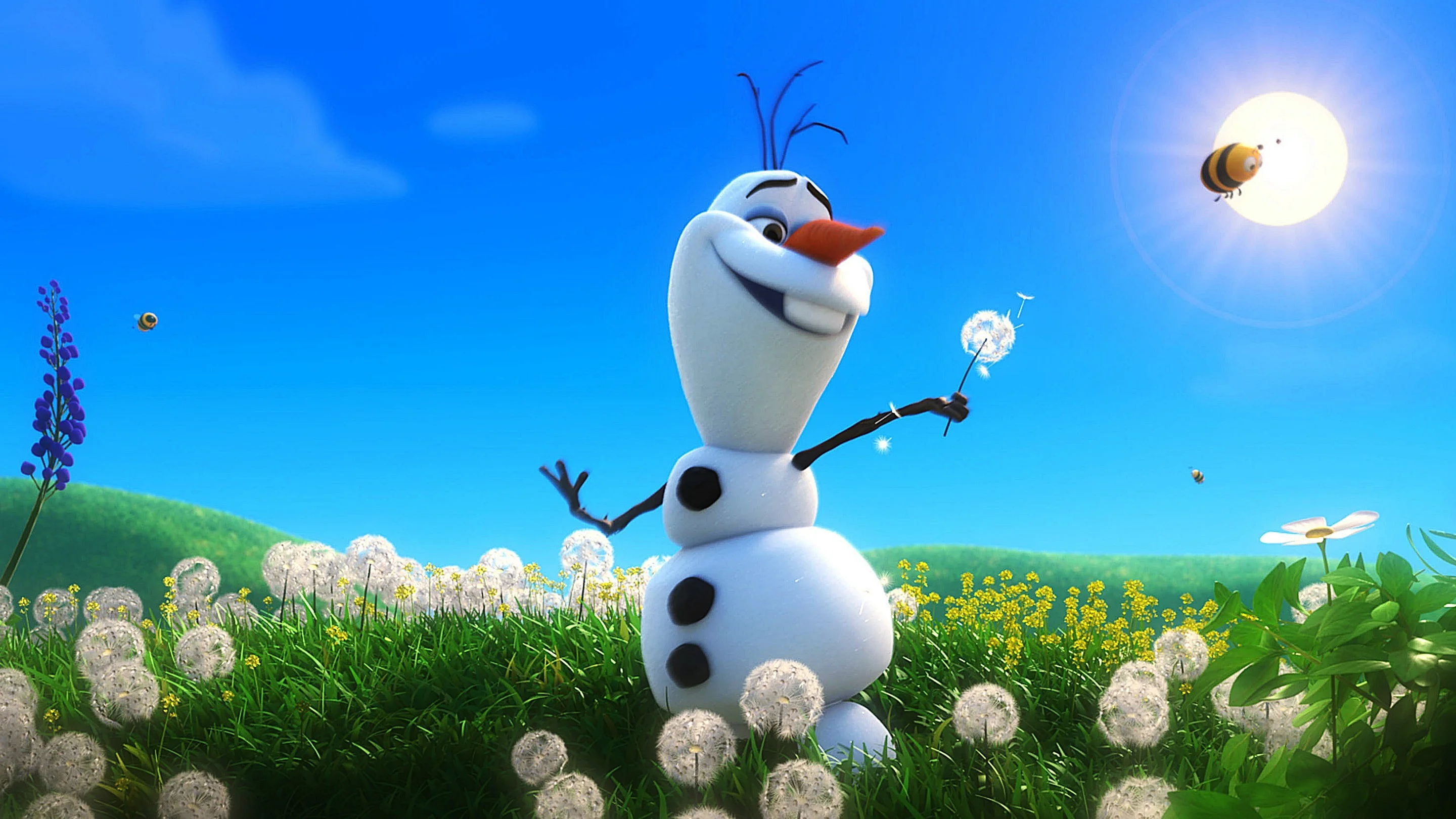 Funny Olaf Snowman in Summer HD Wallpaper Download Cartoon Wallpaper