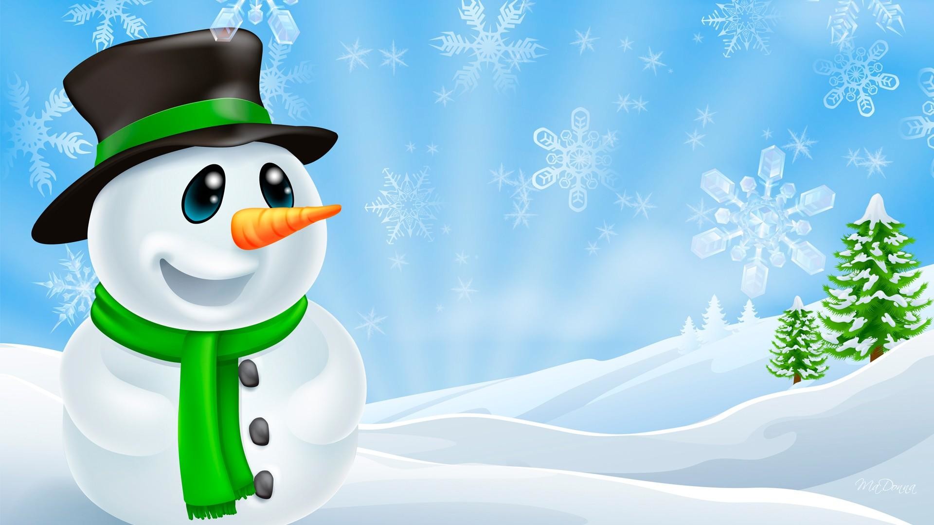 HD Happiest Snowman Wallpaper