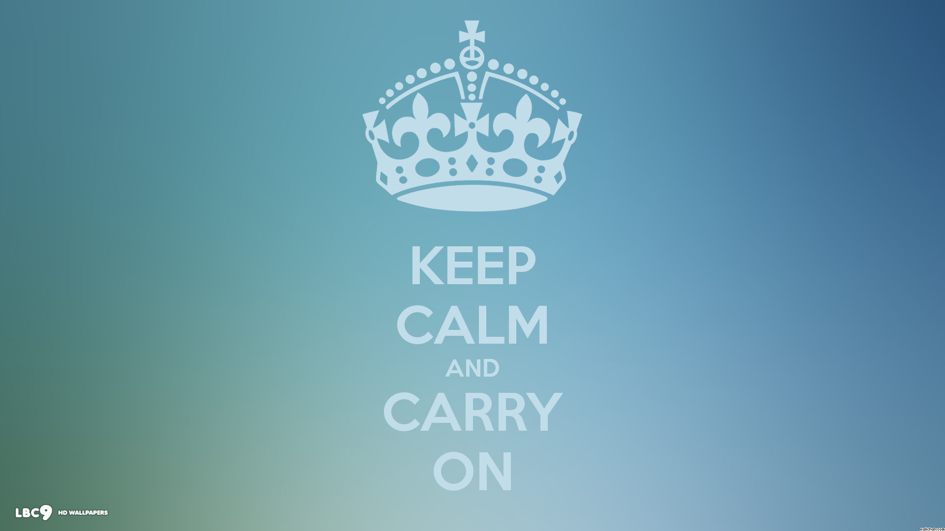 Keep calm and carry on basic simple blue