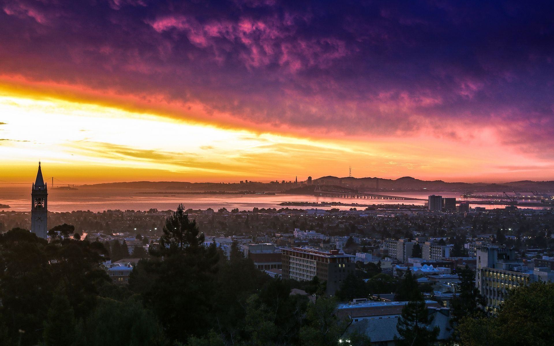 UC Berkeley sunset, California wallpaper #