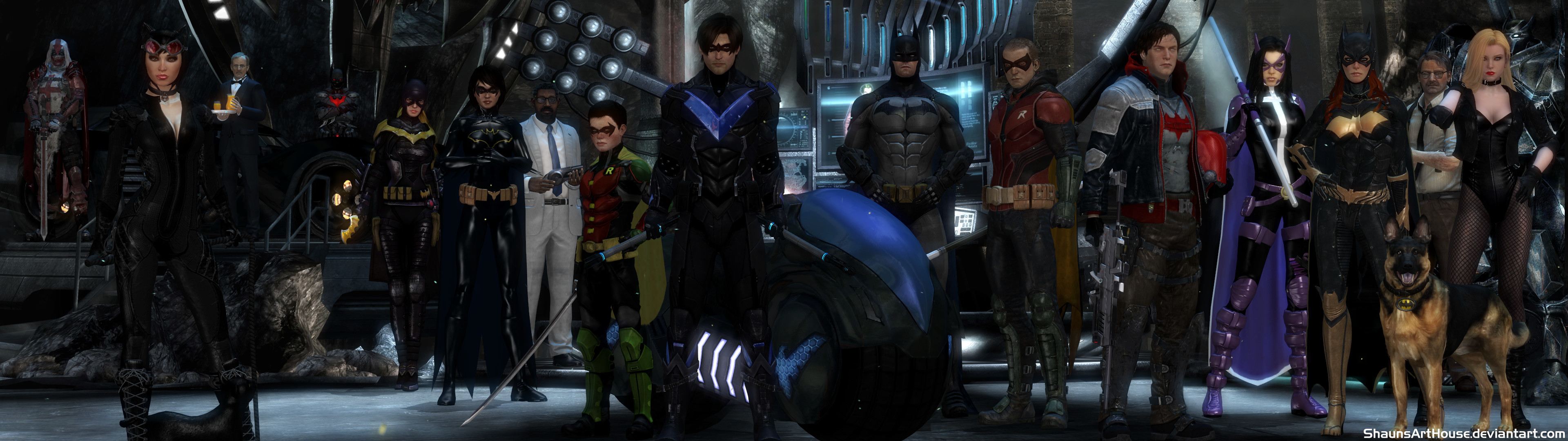 Arkham – The Batman Family Dual Screen Wallpaper by ShaunsArtHouse
